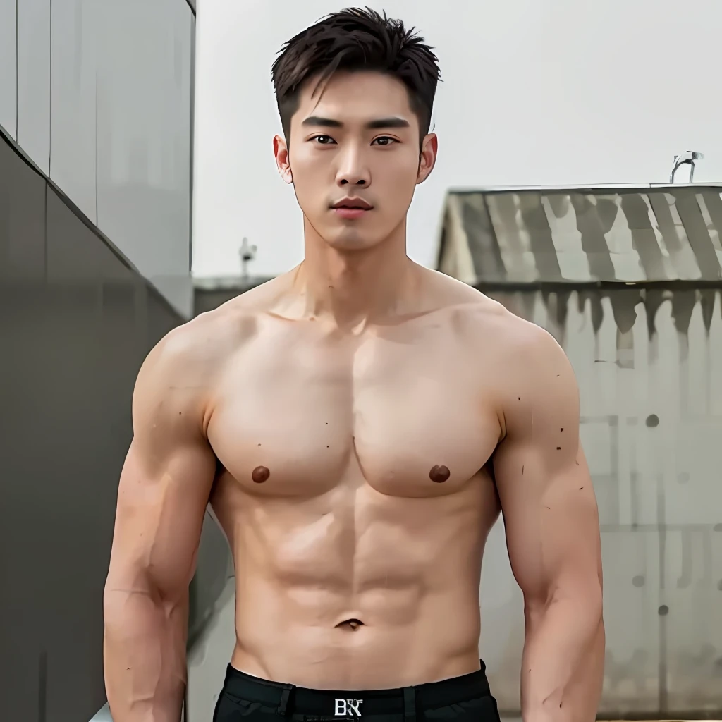 Looks like Dennis Wu,Xiao Zhan,Wu Lei's handsome guy,There are eight-pack abs,It's a military man in uniform