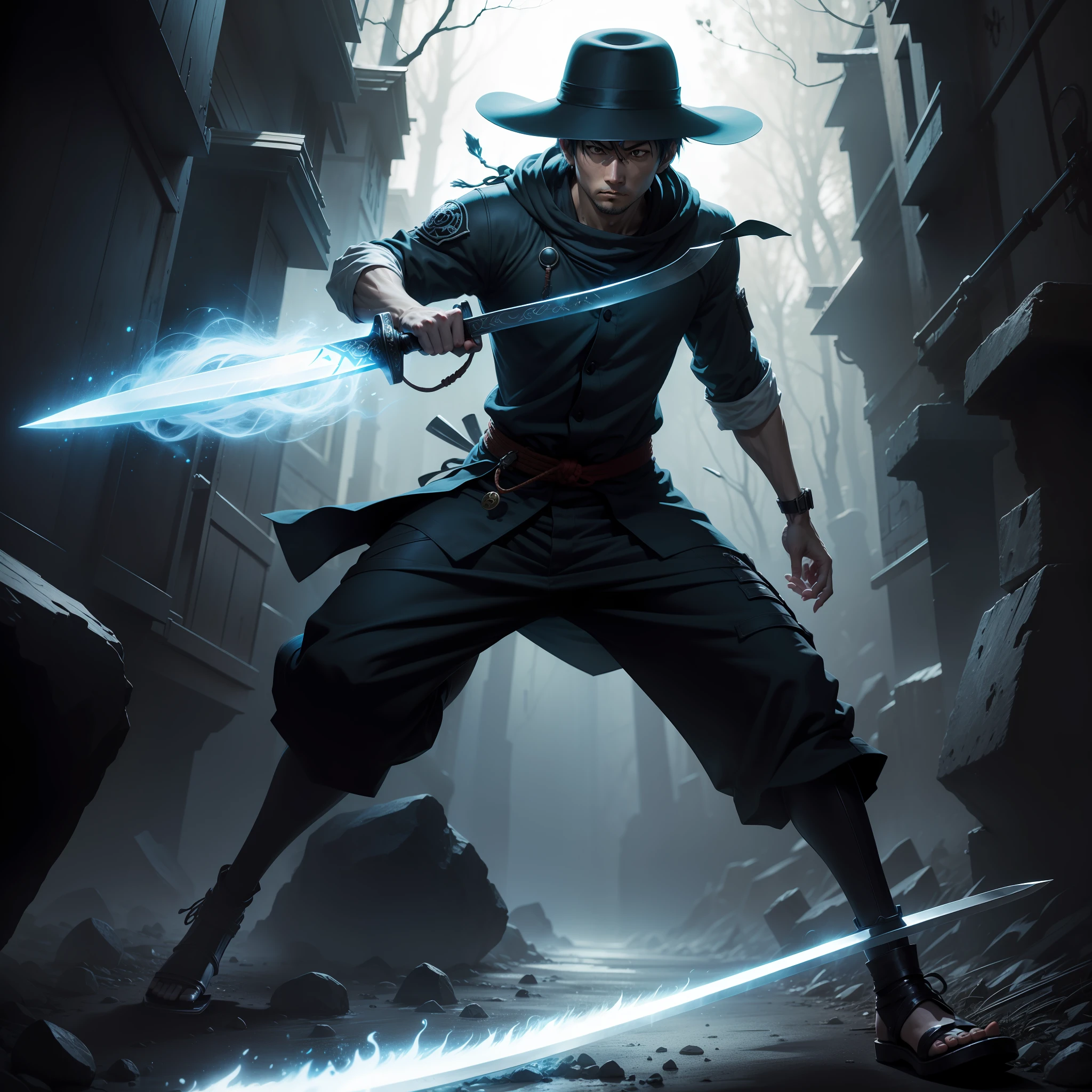 Fully equipped Magic hat Dark image Eiichiro Oda Advanced Sword A scar suit with a carry