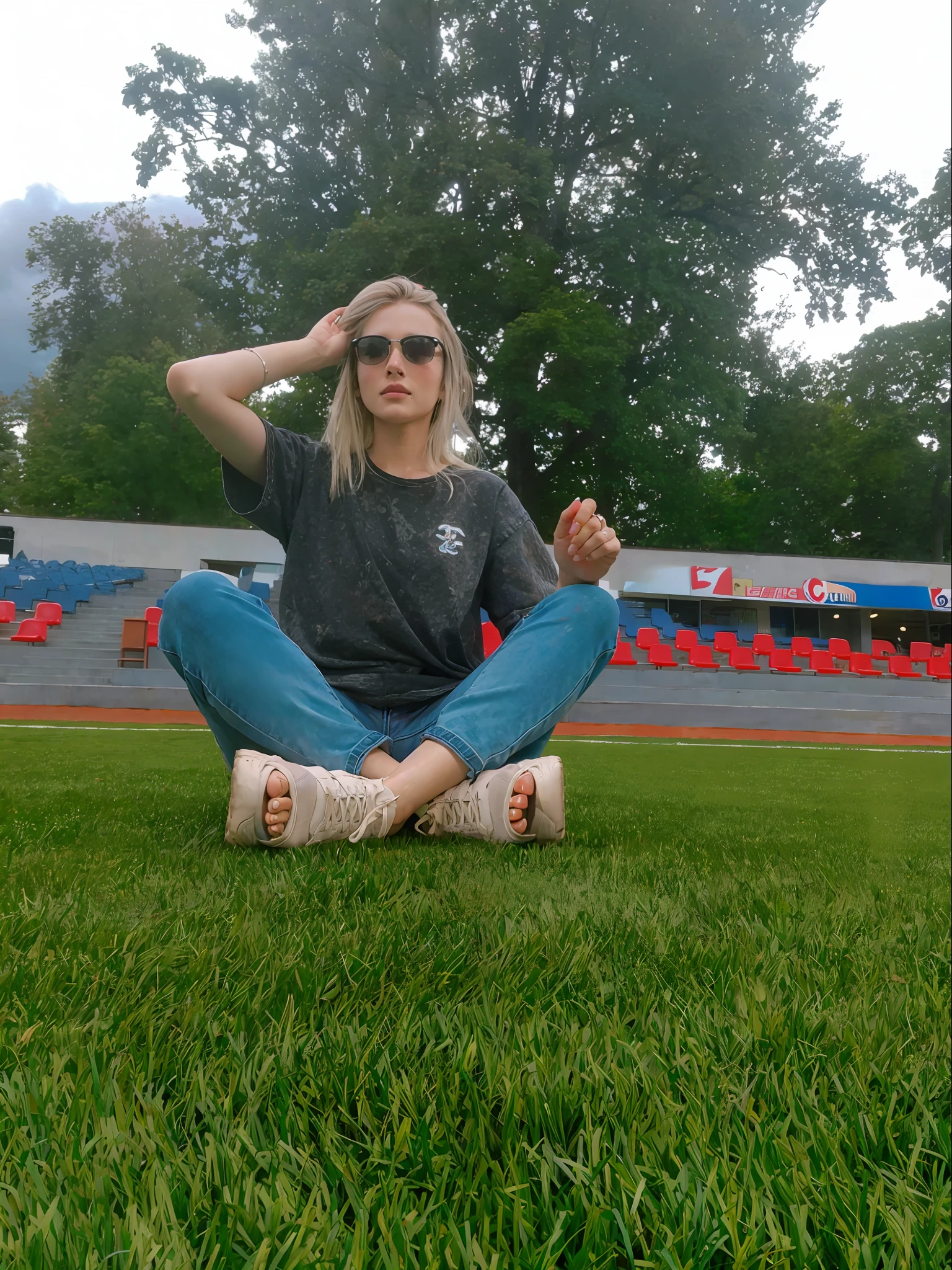 Benches at the stadium