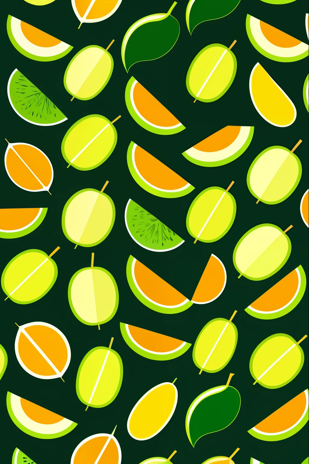 Melon fruit patterns, fundo verde