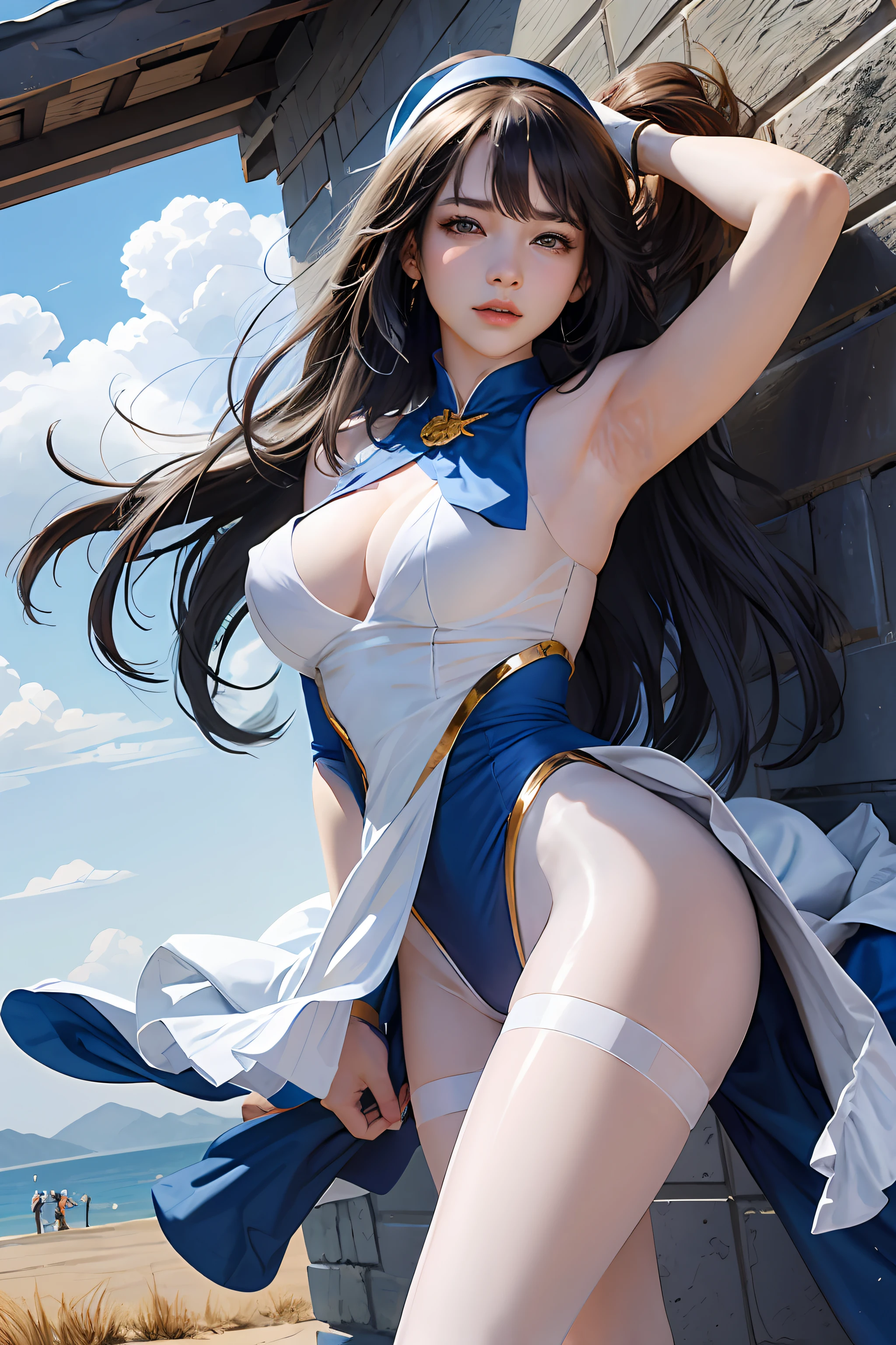 (tmasterpiece,top Quority,best qualtiy,offcial art,Beautiful and aesthetic:1.2),(1girl),Extremely detailed,Colorful,highestdetailed,offcial art,统一 8k 壁纸,1girll,Huge breasts,, 独奏, Headbands, She's wet, Erotic light blue Superman uniform,nudegirl ,Tong,Supergirl,Take aphrodisiacs,Lewd expression, exteriors, Skysky, brunette color hair,long hair flowing, exposed bare shoulders, standing on your feet,grassy fields, nigh sky,Bigchest, wetclothes, From the front side, hair straight, mostly cloudy sky, Wet hair (((tmasterpiece),(Very detailed CG unity 8K wallpaper),best qualtiy,,独奏,1girll,cinmatic lighting,detailed back ground,beatiful detailed eyes,Bright pupils,(Very fine and beautiful),(Beautiful and detailed eye description),ultra - detailed,tmasterpiece,)),facing at camera,Leakage out of the breast,Expose the lower body,nakeness,leering,Protruding underparts,Camel toes,cleavage,absurderes,A high resolution,ultra - detailed),she is soaking wet,独奏,mature,(Very long hair,brunette color hair),比基尼,cleavage,nakeness,Obscenity,legs are open,Emotive expressions,Open-mouthed,Pussy bulge,with no underpants,Expose the genitals,Camel toes,Protruding ,extremely large bosom,Cocked buttocks,Raised sexy,Colorful,Most detailed,exteriors,fully body photo