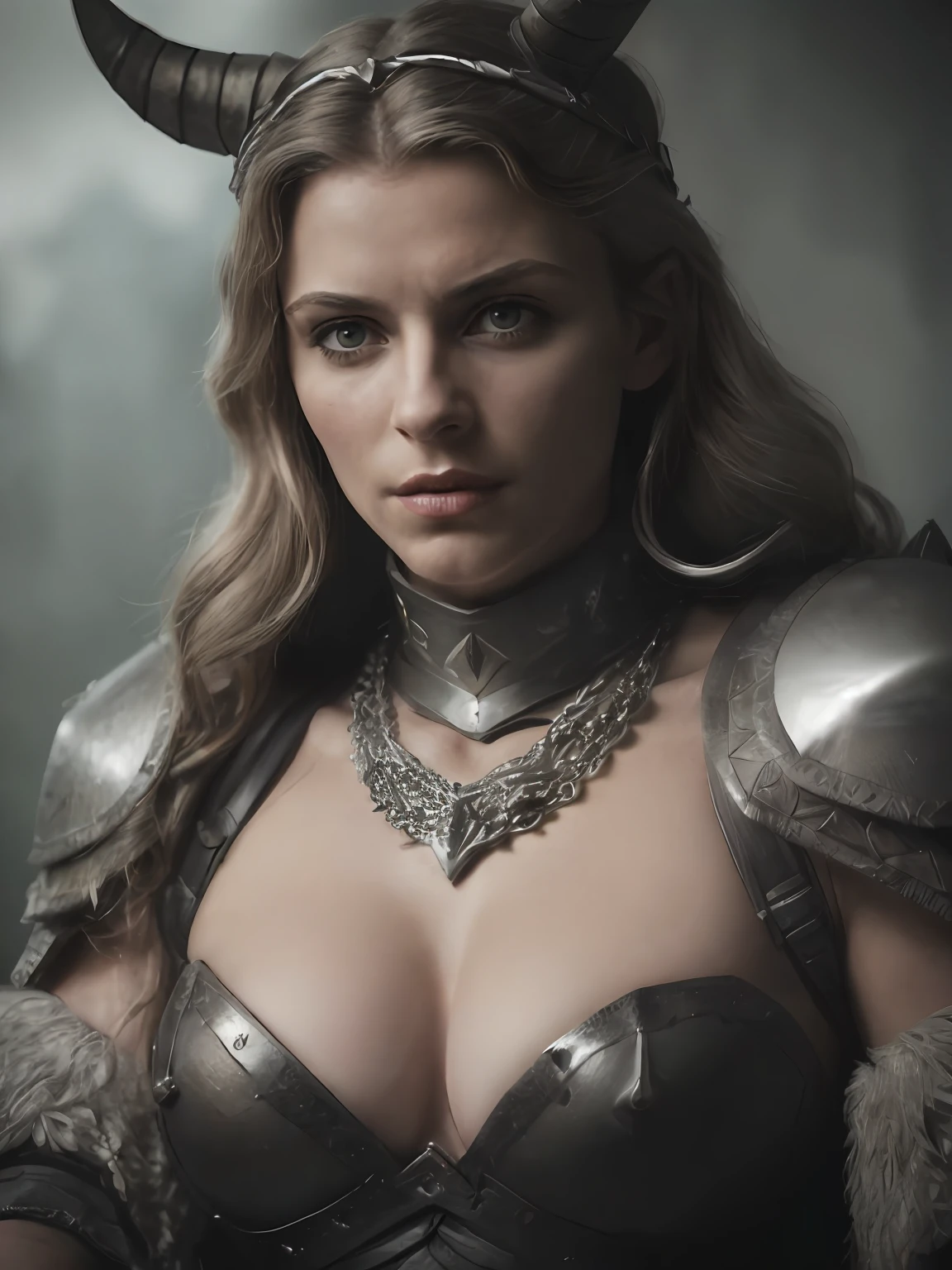 (Highest quality:1.3), cinematic shot, masterpiece, (sharp focus:1.5), (photorealistic:1.3), medium portrait of (a weary-looking but still proud and fierce-looking old Viking warrior, now the leader of his village, dressed in elaborately detailed chain mail and leather armour, a few torches burn on the walls, giving the scene a dark atmosphere but sculpting the forms in sharp chiaroscuro), it is night time, (highly detailed skin), (detailed face), detailed background, dark lighting, twilight lighting, volumetric lighting, intricate details, UHD,