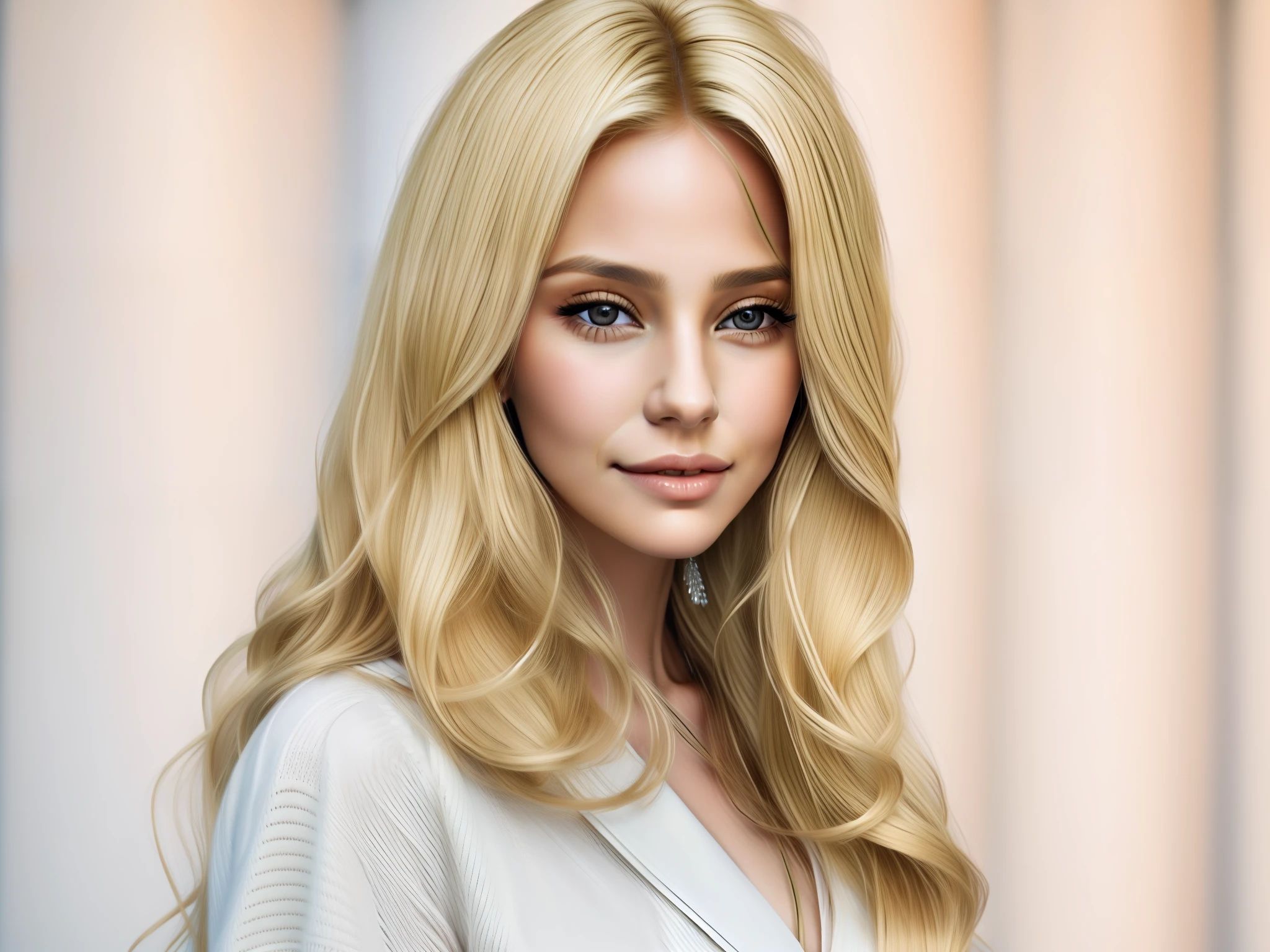 Blonde woman with long hair standing up in a city, retrato artgerm, retrato detalhado do caractere, Artgerm. Very high detail,