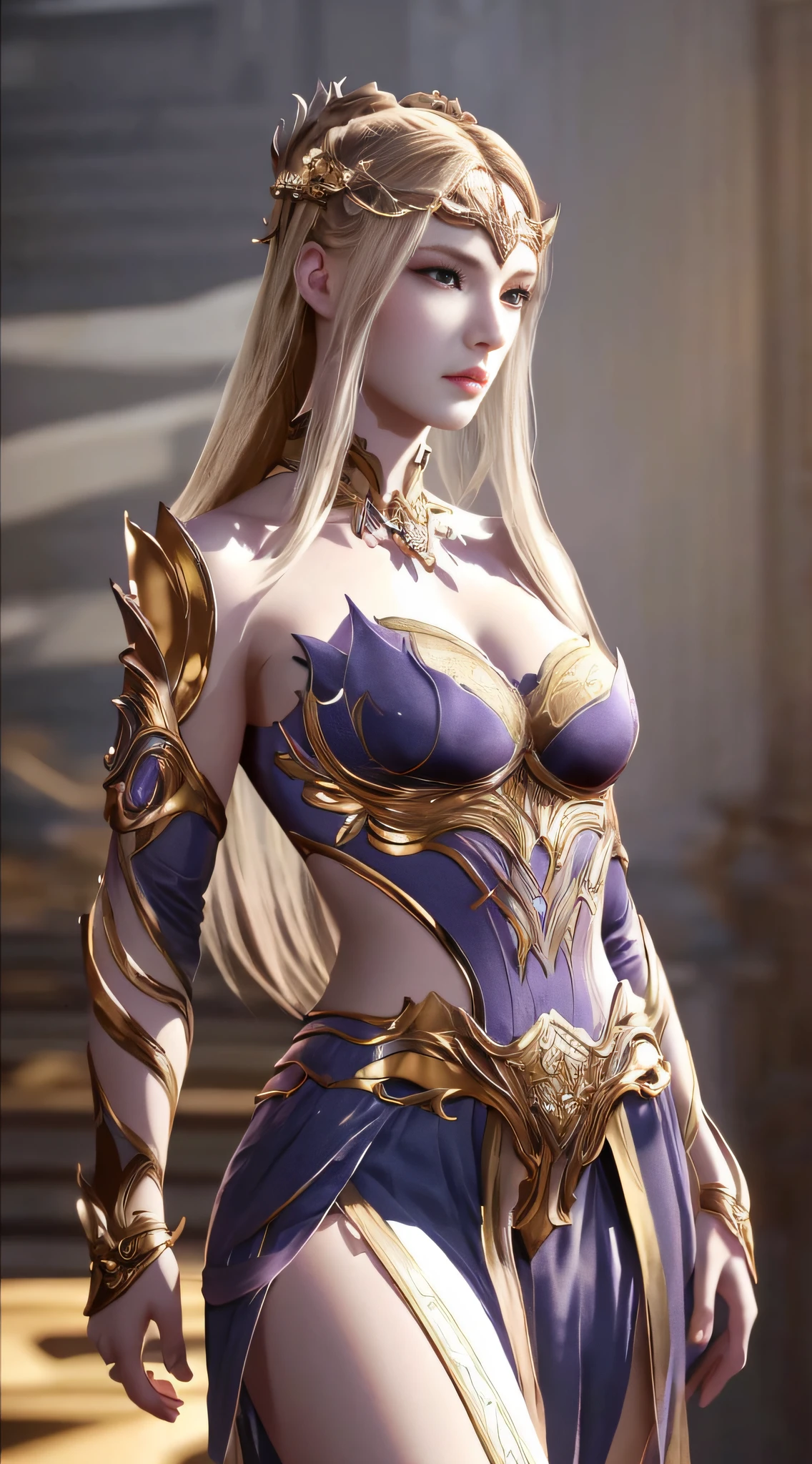nsfw, 8K original photo, best quality, masterpiece, super high resolution, film grain, movie, 1girl, looking at the audience, natural skin texture, realistic eye and face details, full lips, a sexy woman in gold and silver lotus lace armor dress, cheng wei pan in artstation, by Yang J, detailed fantasy art, stunning character art, fan art best art station, epic exquisite character art, beautiful armor, extremely detailed artgerm, detailed digital anime art, Artgerm in ArtStation pixiv, armor girl, : 1.2, (miniskirt: 1, 5), huge breasts, sexy seductive, bare breasts