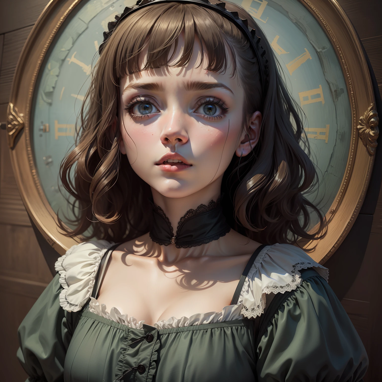 Filme de terror de uma menina que coleciona cadaveres. ... It is frightening and causes fear in those who see it. She is from the Middle Ages. Pintura estilo Van Gogh, cabelo loiro, roupa dos anos 2000