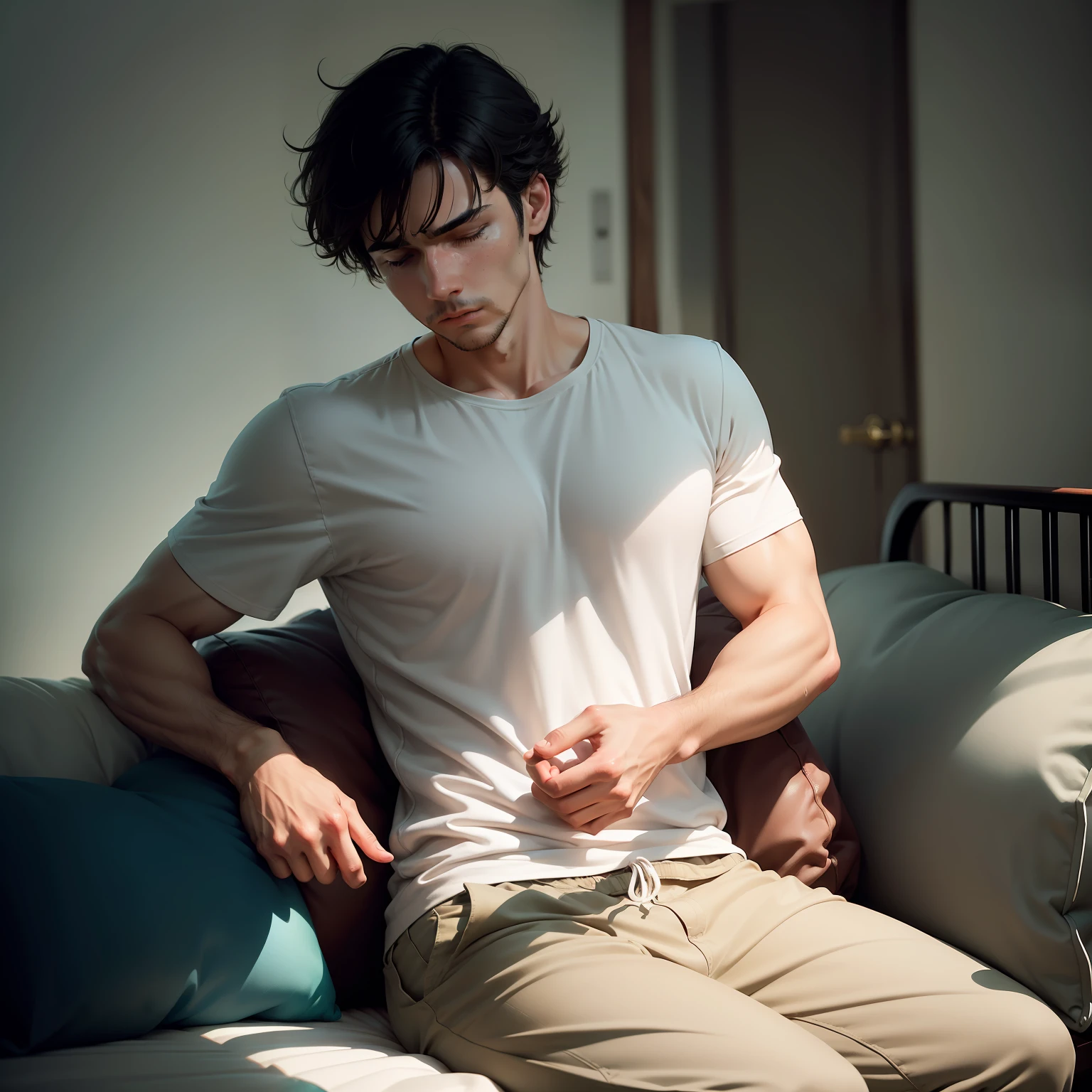 If tiredness were personified as a male person, he would be a weary and fatigued individual with a subdued and low-energy presence.
This person would have a slow and lethargic nature, always feeling the weight of exhaustion and the need for rest. He would carry a sense of weariness and physical fatigue, often longing for moments of calm and relaxation.
His personality would be subdued and laid-back, mirroring the feeling of tiredness and lack of vitality that comes with exhaustion. He may find it challenging to summon enthusiasm or motivation for activities, preferring instead to take things at a slower pace.
With a drowsy and drooping aura, this person would project a sense of weariness and the need for rest. His presence might be calming and comforting, as he may prioritize finding comfort and rejuvenation.
In his interactions, he may appear less energetic and more reserved, often seeking opportunities to rest and recharge. This person would have a calming and soothing presence that may encourage others to take breaks and prioritize self-care.
His fashion sense might be relaxed and comfortable, embracing casual and easygoing styles that reflect his desire for comfort.
In any gathering, he may be the one who takes breaks or seeks moments of solitude to rest and recover. He may prioritize his well-being over more active or demanding activities.
Overall, the personification of tiredness as a male individual would be a weary and tranquil figure, embodying the essence of the need for rest and rejuvenation. He would reflect the feelings of physical fatigue and the importance of self-care, encouraging others to listen to their bodies and take moments to rest and recharge when needed.