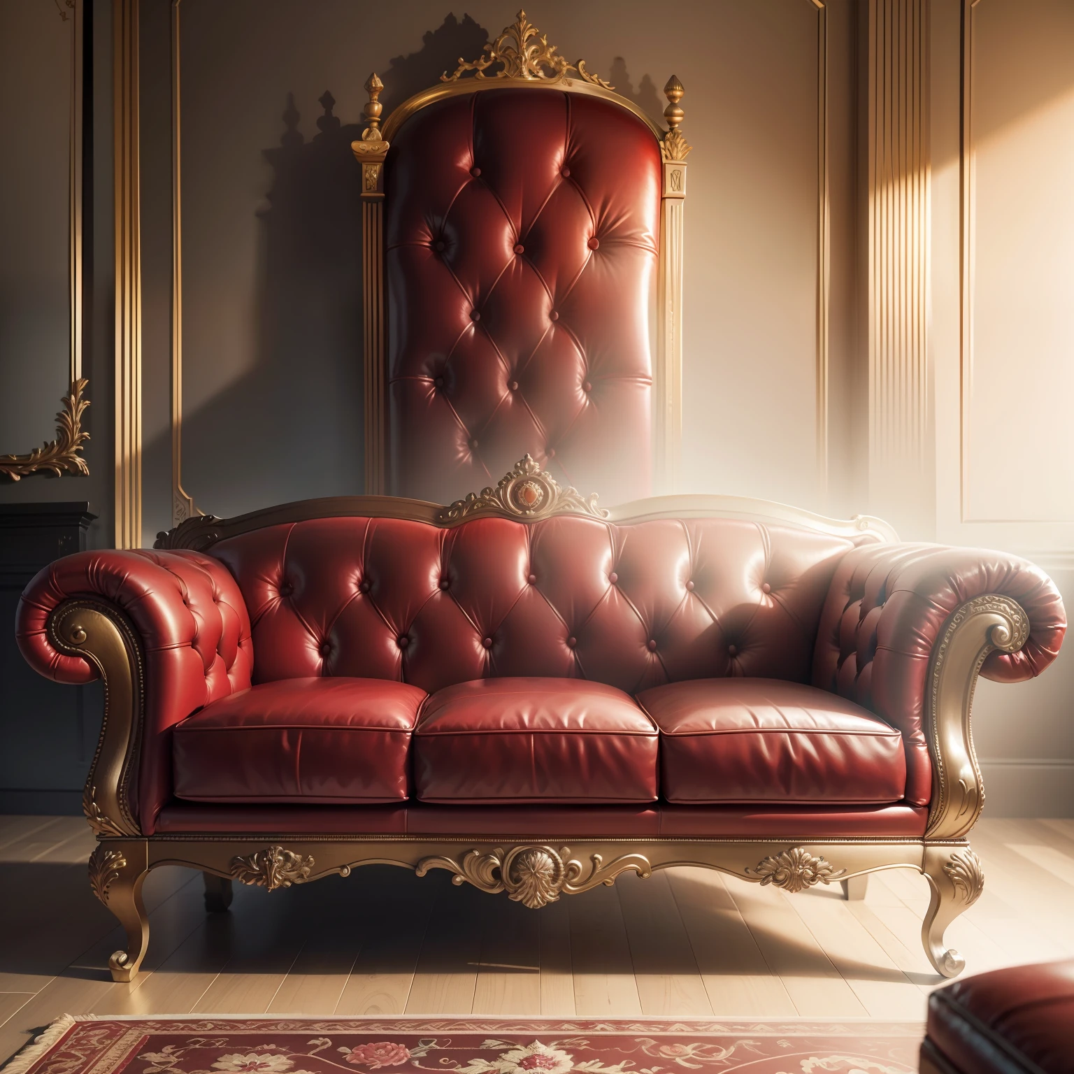 poltrona vermelha adornada com moldura de madeira dourada, furnitures The Chair King Inc Throne Garden, antique furnitures, furnitures, sofa, mostrando ela toda, de corpo inteiro