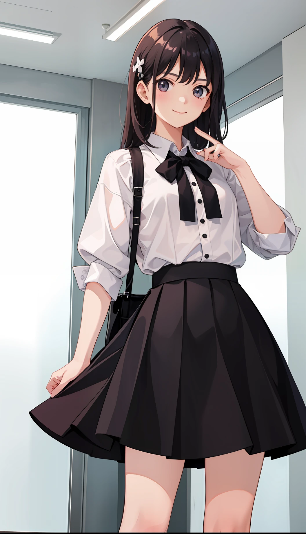1girl in、A smile、The shirt、Blouse、skirt by the、（small tits）Chilarism、movement、