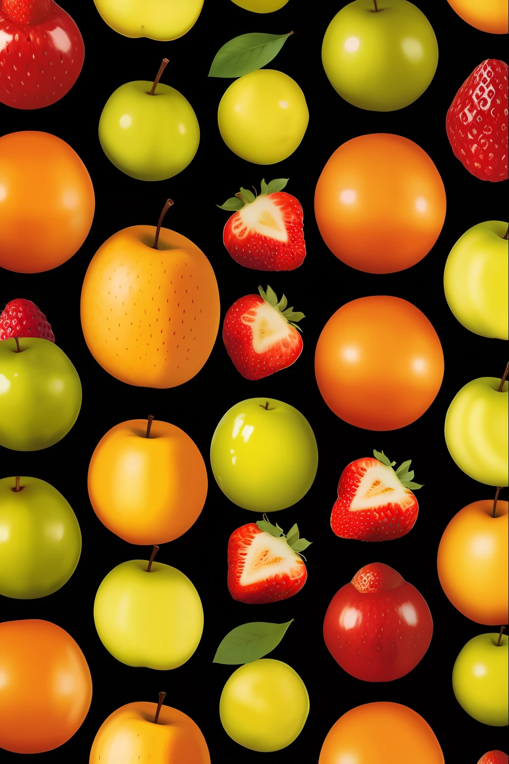 Fruit patterns,multicor fundo preto