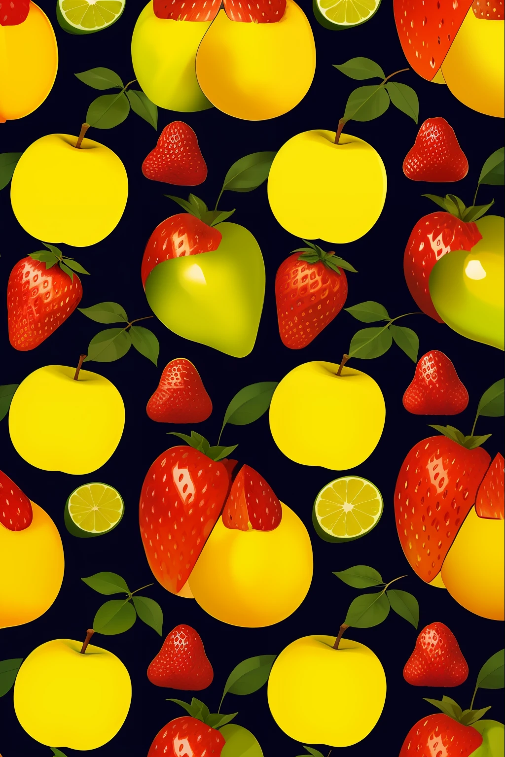 Fruit patterns,multicor fundo preto