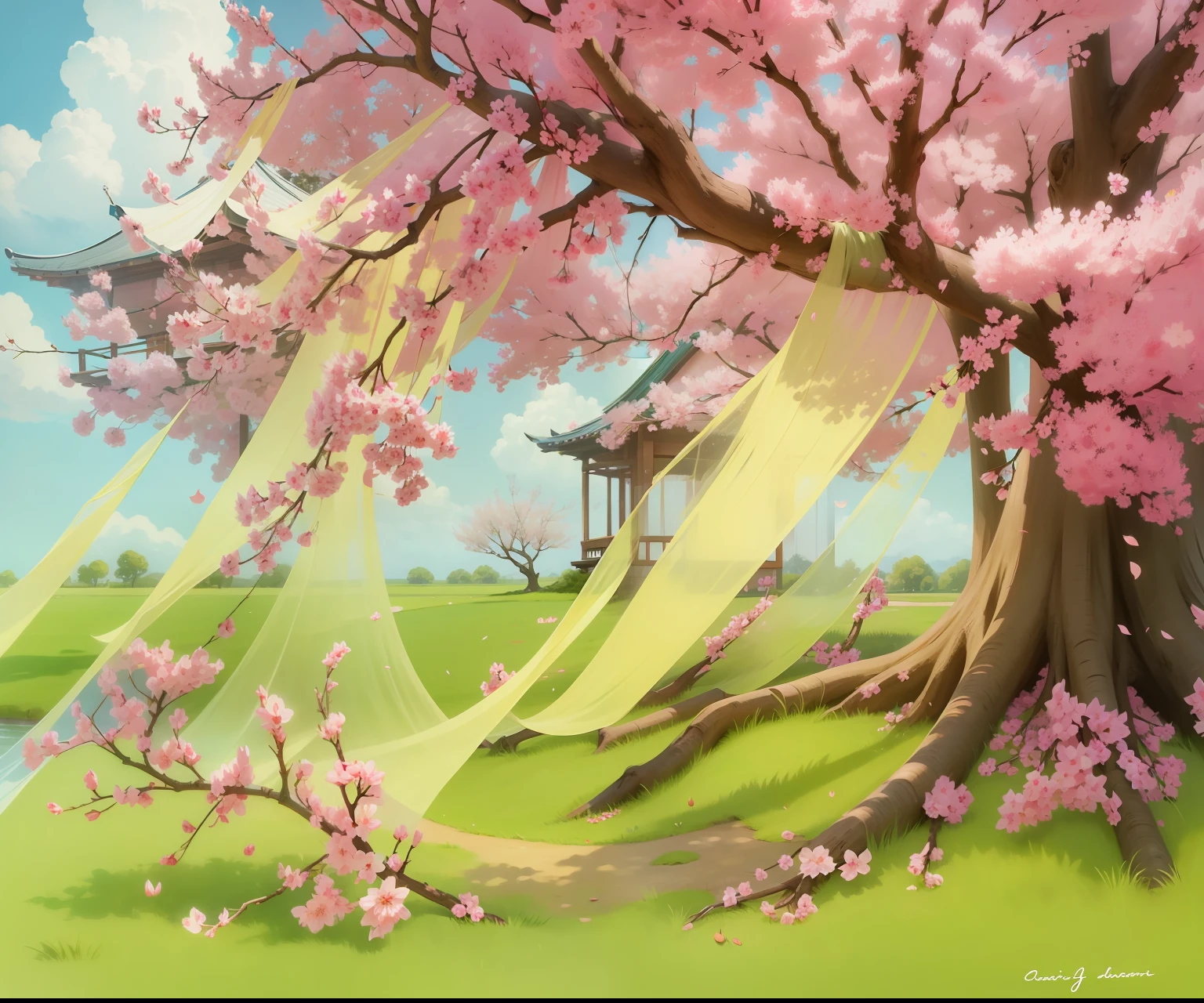 the cherry trees