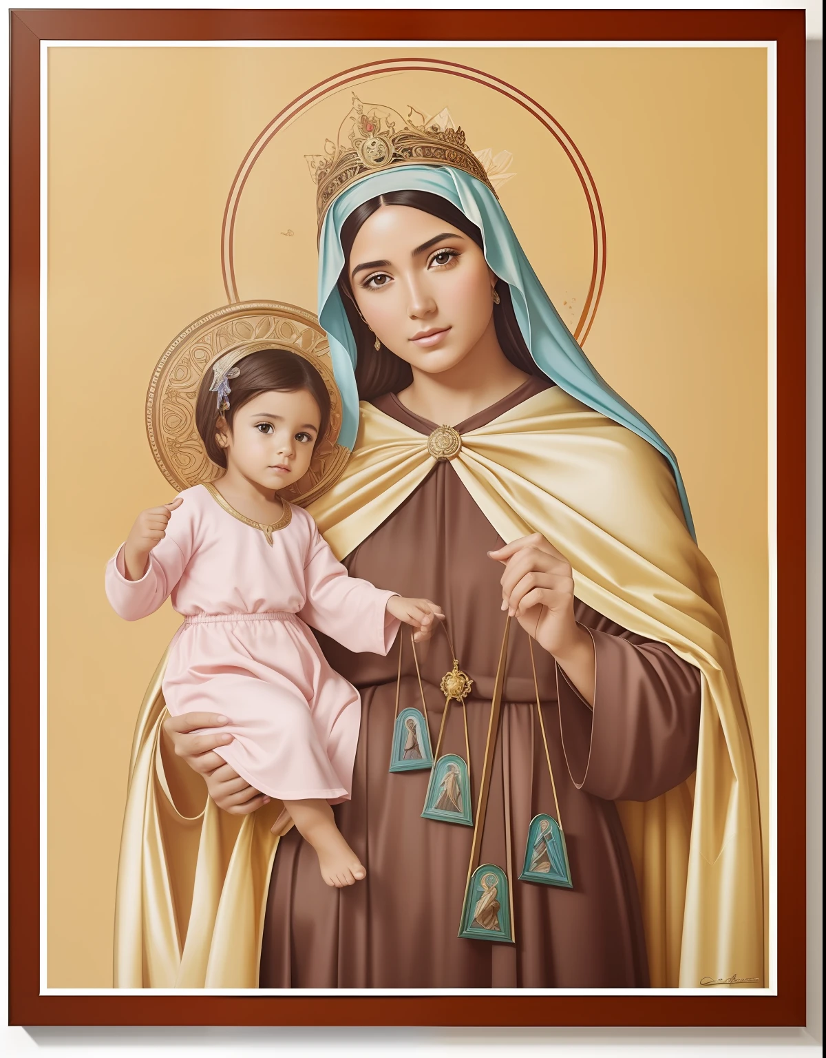 The Virgin Mary and the Child Jesus. MUJER CAUCASICA. 19 years old, DULCE Y LA INOCENTE MIRADAi ANGELICAL, ultra detailed fine art photography, Aura de medianoche, cielo nocturno, Cara hermosa detallada, Dreamy, resplandeciente, retroiluminado, glamur, Mica, sombras, oil on canvas, Pinceladas, Suave, ultra-high def, 8k, Motor Unreal 5, Ultra Sharp Focus, Arte de Alberto Seveso, Artgerm, loish, Sf, Obra maestra de arte intrincada, ominoso, matte paint movie poster, golden ratio, tendencias en CGSociety, intrincado, epopeya, tendencias en Artstation, por artgerm, Altamente detallado, vibrant production cinematic character render ultra high quality model. obra maestra, calidad superior, mejor calidad, arte oficial, beautiful and aesthetic: 1.2), , extremo detallado, colorido, highest detailed, arte oficial, unidad de papel tapiz 8k, ultra detallado, beautiful and aesthetic, hermoso, obra maestra, mejor calidad,