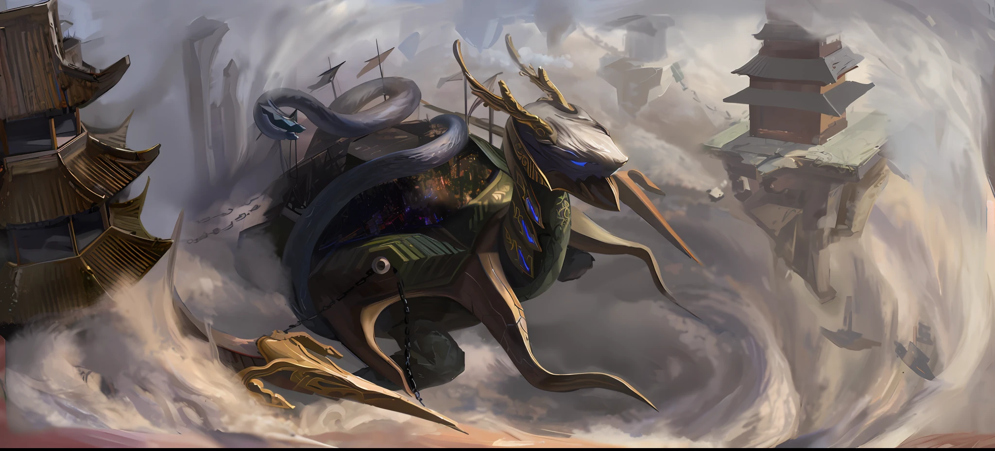A flying Xuanwu