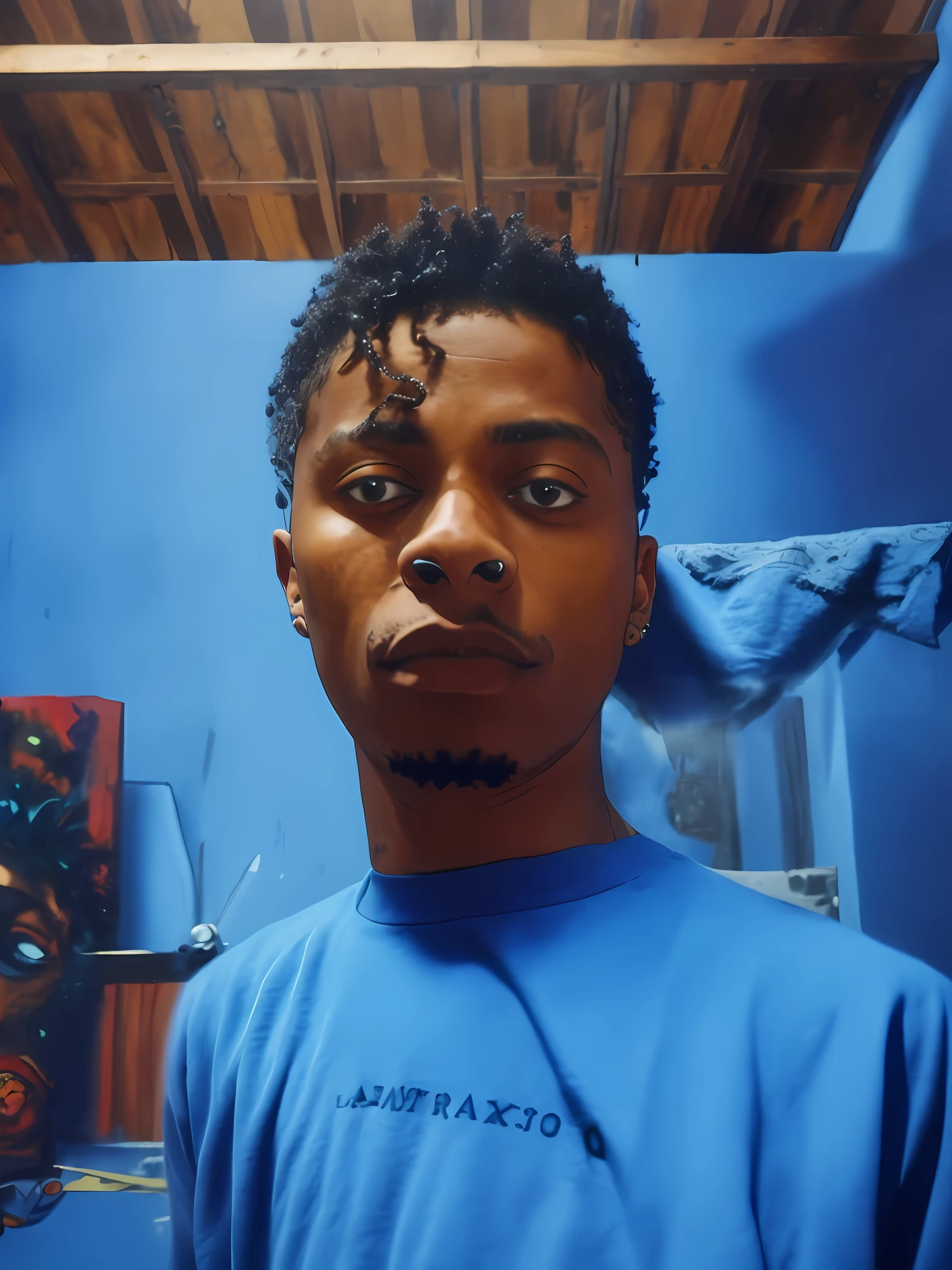 arafed man with blue dreads and a black hoodie, xxxtentacion, trippie redd, playboi carti, playboi carti portrait, wiz khalifa, syd, lil uzi vert, blue dreadlocks, taken in the early 2020s, jean michel basquiat, tyler, jean - michel basquiat, dark blue skin