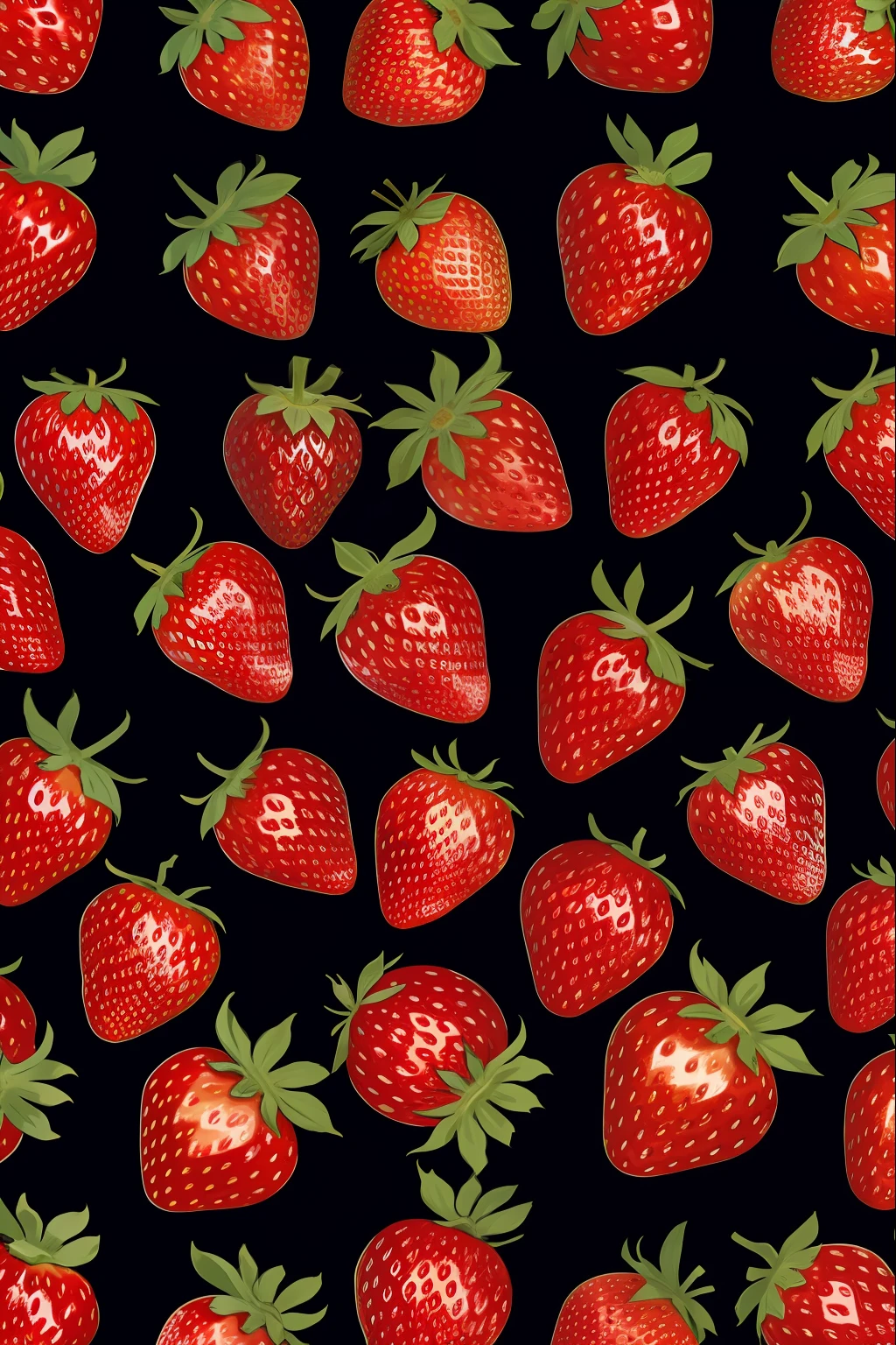 Strawberry fruit patterns,multicor fundo preto