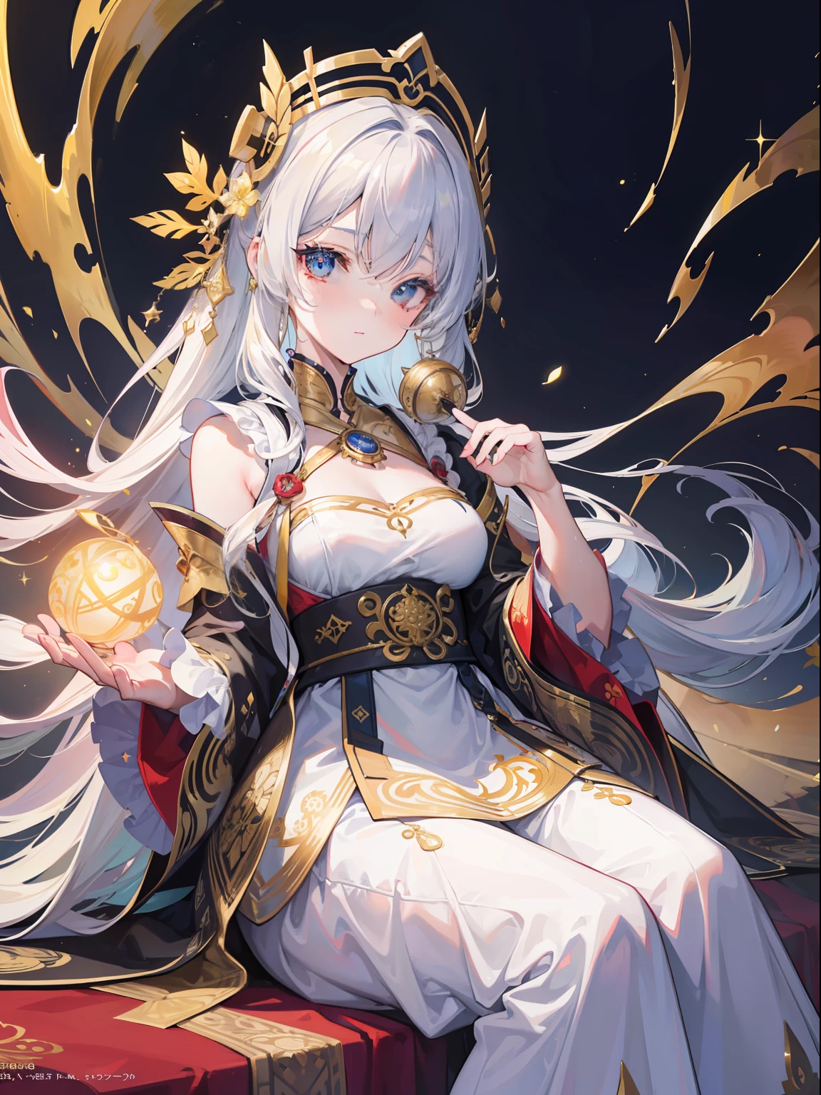 (Masterpiece, Top Quality, Best Quality, Official Art, Beauty and Aesthetics: 1.2), (1 Girl), Extreme Detail, Colorful, Supreme Detail, Official Art, Unity 8k Wallpaper, Ultra Detailed, Beautiful and Aesthetic, Beautiful, Masterpiece, Best Quality, (Zen Entanglement, Mandala, Tangle, Tangled), Holy Light, Gold Leaf, Gold Leaf Art, Glitter Drawing, PerfectNwsjMajic