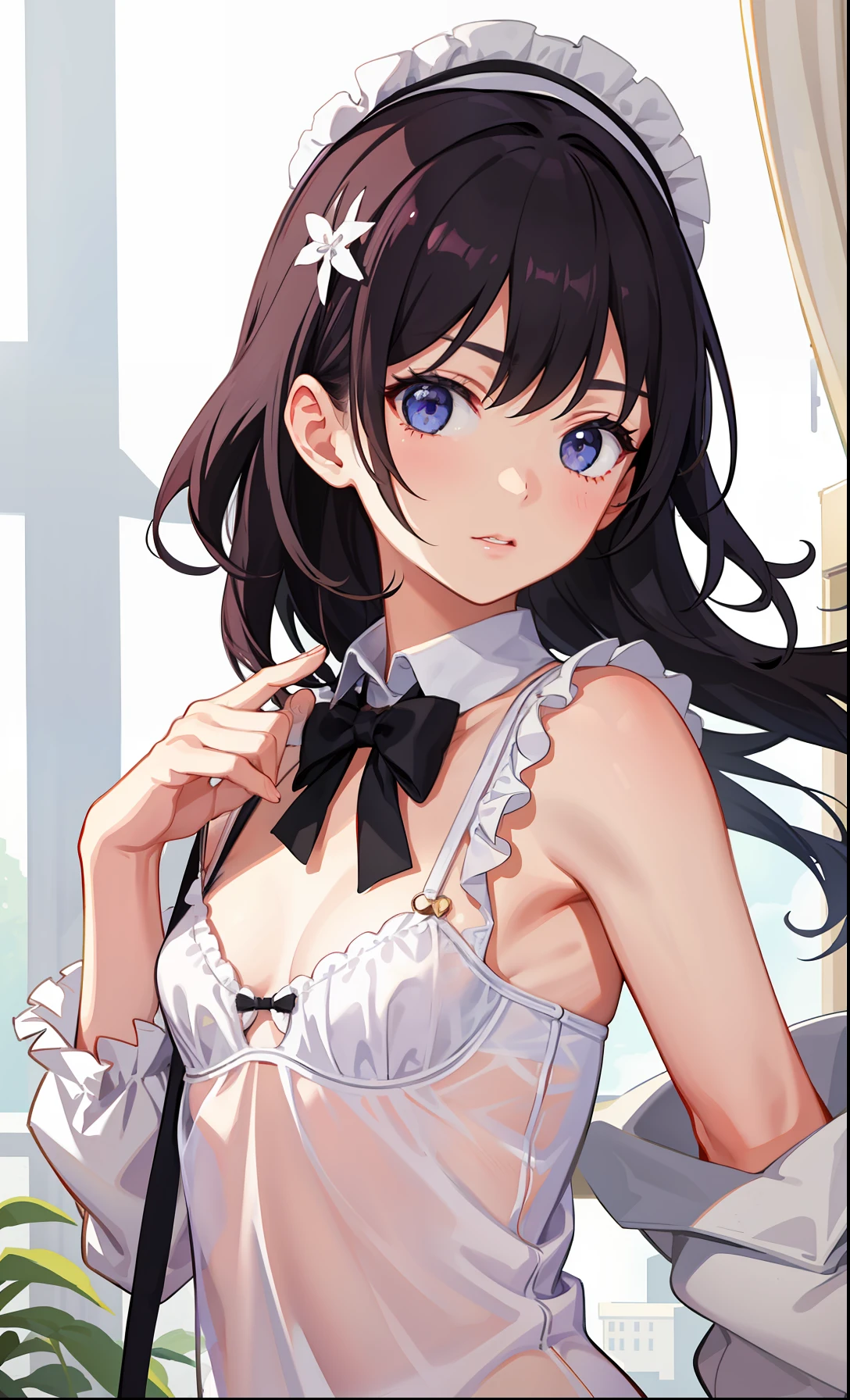 1girl in、undergarment、cute little、Upper body portrait、