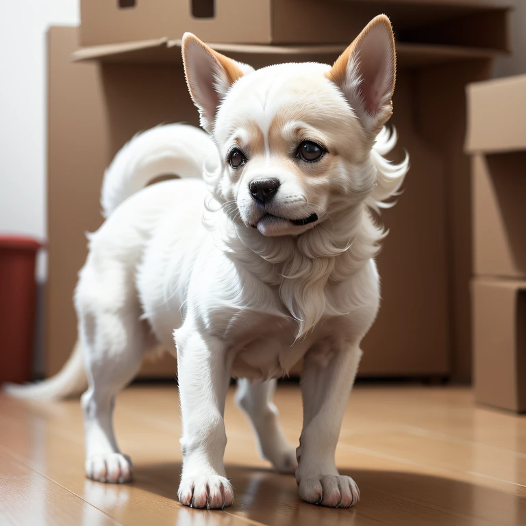 com um fundo branco, crie varias patas de cachorro da cor morrom, no formato carton