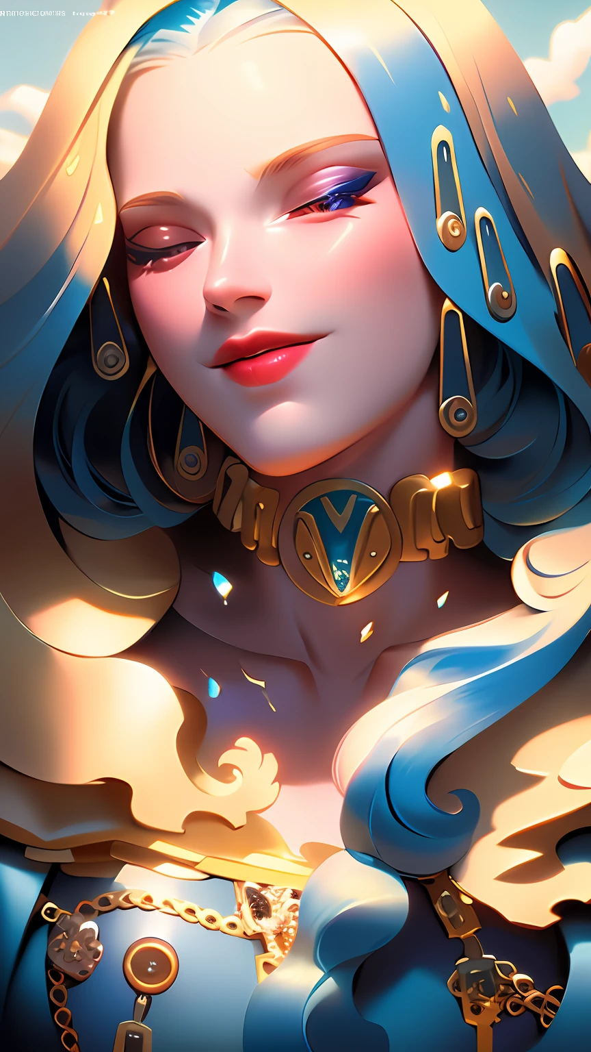 illustration of a woman with blue hair and a gold necklace, coloured lineart, coloured line art, portrait knights of zodiac girl, colored lineart, character art closeup, goddess close-up portrait, the goddess artemis smirking, clean lineart and color, full color illustration, detailed fanart, colored illustration, character close up, character portrait closeup, colored screentone,illustration of a woman with blue hair and a gold necklace, coloured lineart, coloured line art, portrait knights of zodiac girl, colored lineart, character art closeup, goddess close-up portrait, the goddess artemis smirking, clean lineart and color, full color illustration, detailed fanart, colored illustration, character close up, character portrait closeup, colored screentone,, beautiful line art, detailed manga style, extremely fine ink lineart,exquisite line art, perfect lineart,exquisite line art, exquisite digital illustration, detailed digital drawing,digital anime illustration, a beautiful artwork illustration, detailed matte fantasy portrait, beautiful line art, great digital art with details, goddess. extremely high detail, 4k detailed digital art, stunning digital illustration, digital fantasy illustration,((Best quality)), ((masterpiece)), (detailed:1.4), 3D, an image of a beautiful female,HDR (High Dynamic Range),Ray Tracing,NVIDIA RTX,Super-Resolution,Unreal 5,Subsurface scattering,PBR Texturing,Post-processing,Anisotropic Filtering,Depth-of-field,Maximum clarity and sharpness,Multi-layered textures,Albedo and Specular maps,Surface shading,Accurate simulation of light-material interaction,Perfect proportions,Octane Render, Two-tone lighting,Wide aperture,Low ISO,White balance,Rule of thirds,8K RAW,subsurface scattering, best ratio of four fingers and one thumb