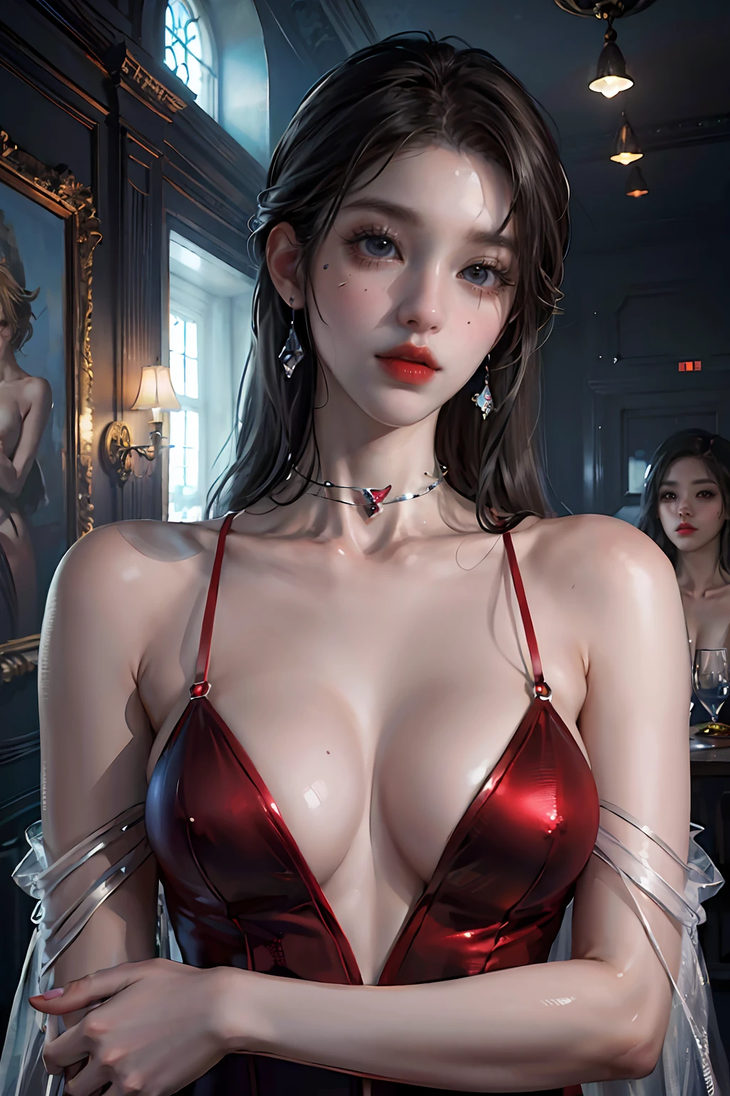 (Masterpiece:1.2),(CGI Art:1.3),(Realistic:1.5),(post-proces:1.3),(Sharp focus:1.3),8K,2girls, duo,((Upper body)), (high shadows detail) , (illustration:1.2), (Ulzzang-6500:1.0), ((hdr)),