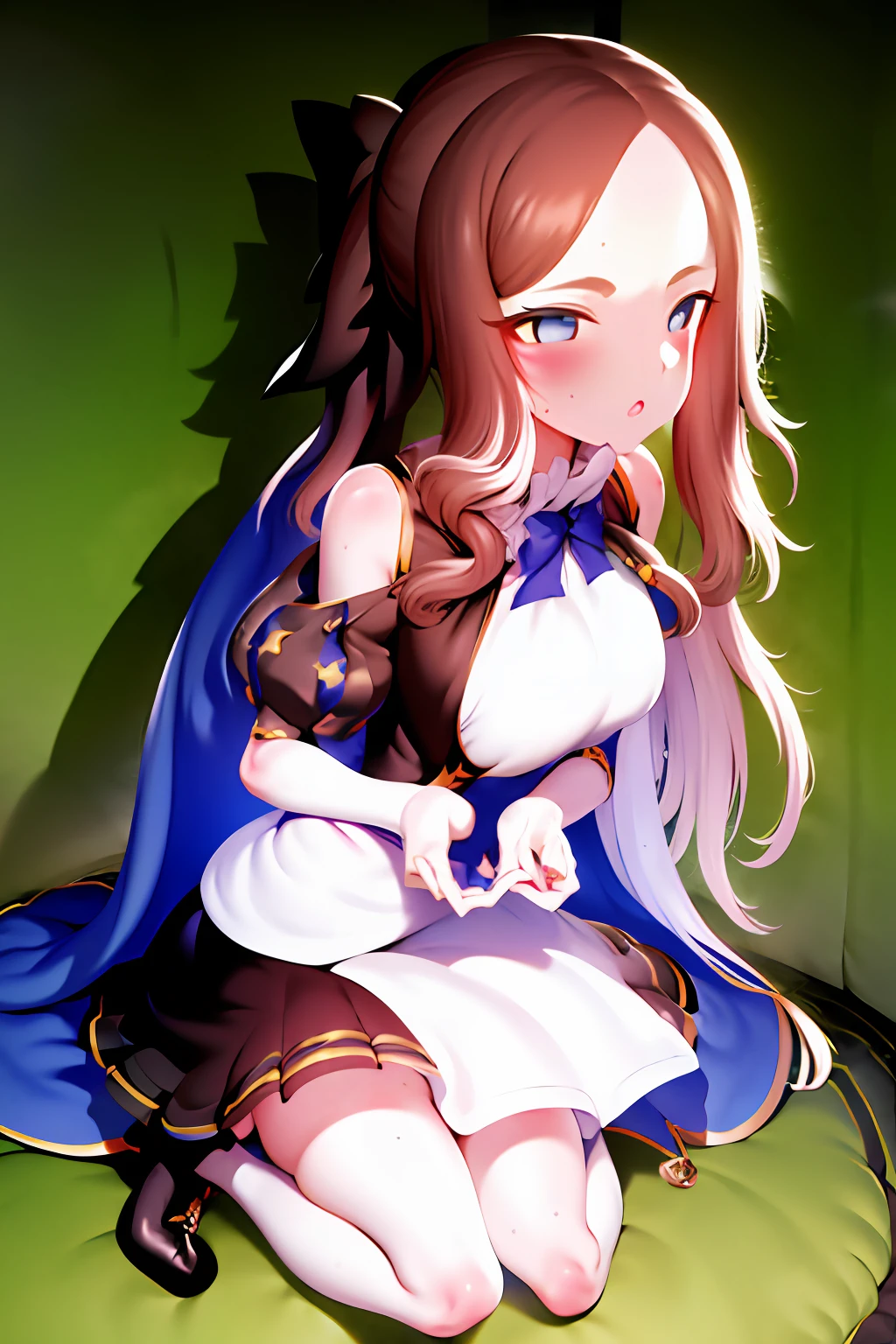 obra maestra, highres, mejor calidad, 1girl solo, mda Style, mdaStarou, (mdaStarou_art_style),  a cuatro patas, girlish,  girl, Loli, ropas completas, ropa puesta, FGO, (davinci_FGO), Perfect anatomy, View behind the girl,