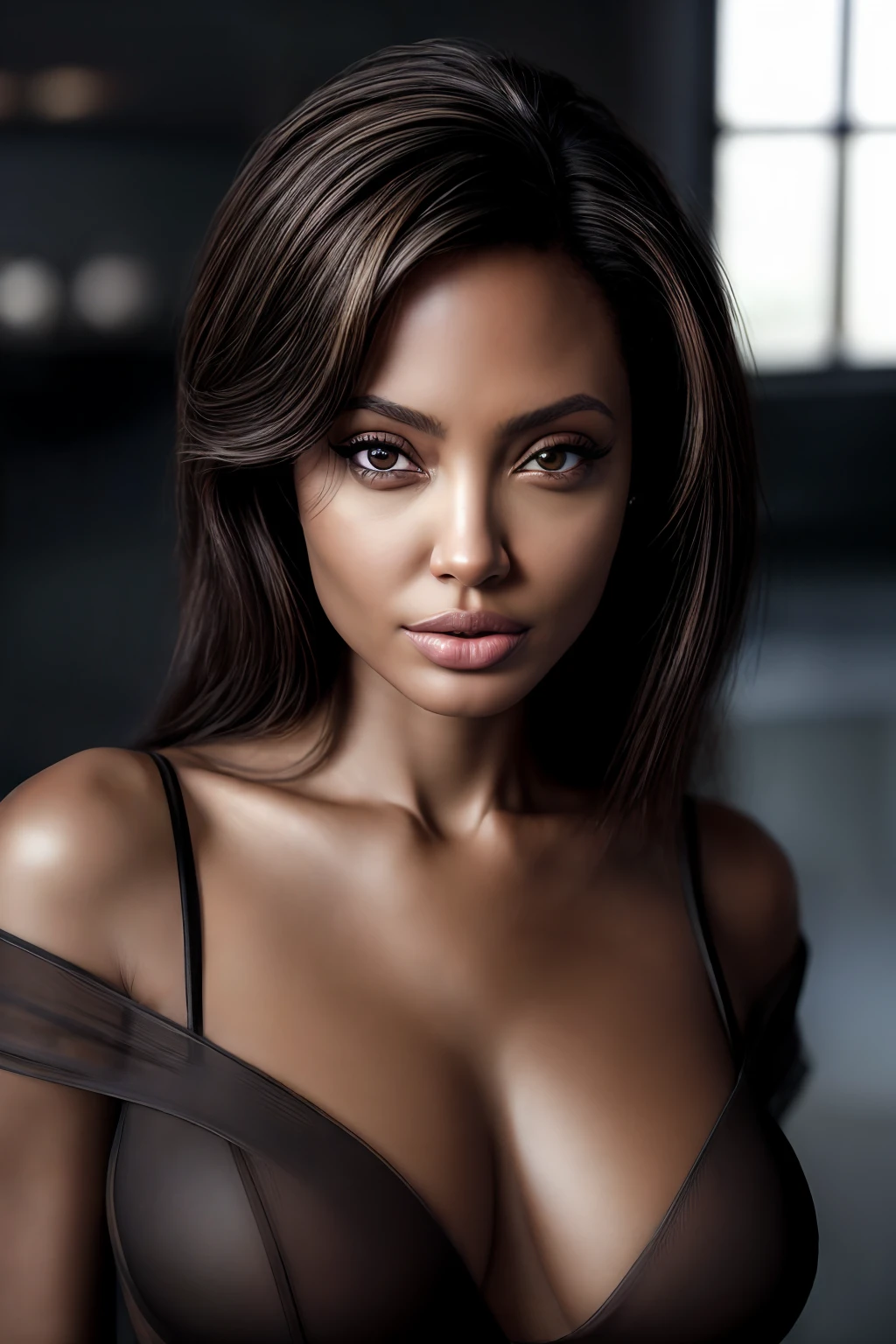 ((masterpiece)), best quality, real, photoshoot, realistic, , perspective, luminescent, bright colors,
illusion, atmospheric scene, masterpiece, best quality, (detailed beautiful face, detail skin texture, ultra-detailed body:1.1),
(A native ebony african black european girl (Angelina Jolie: 1.6), pretty face, clodeup face portrait),
realistic photo,breath taking, sharp lense, professional photographie, 70mm lense, detail love, good quality,
unreal engine 5, wallpaper, colerful, art, (hdr:1.5), hyperdetailed, (artstation:1.5), cinematic, warm lights,
dramatic light, rich colourful, (background inside dark, moody, private study:1.3) , POV, nikon d850, film stock photograph, kodak portra 400, camera f1.6 lens,
rich colors, hyper realistic, lifelike texture, (dramatic lighting), cinestill 800