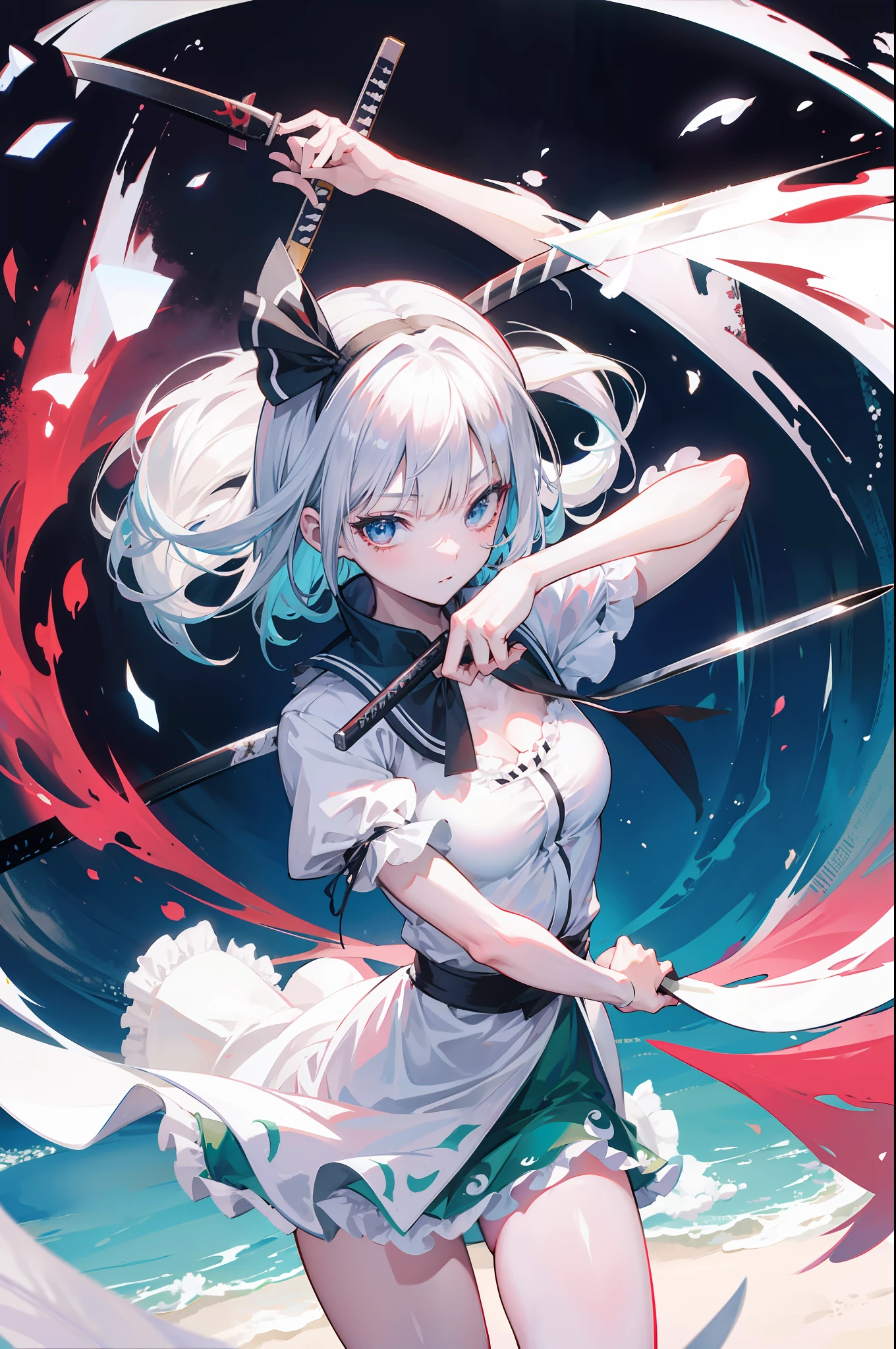 Konpaku Youmu,cliff,Holding a knife,Touhouproject