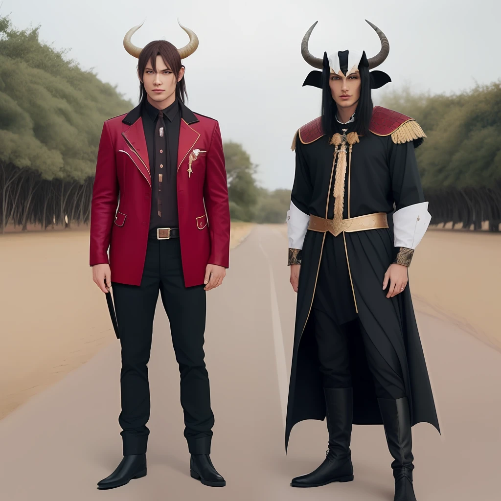 One Devil King,Human look,Long horn,Holding a princess