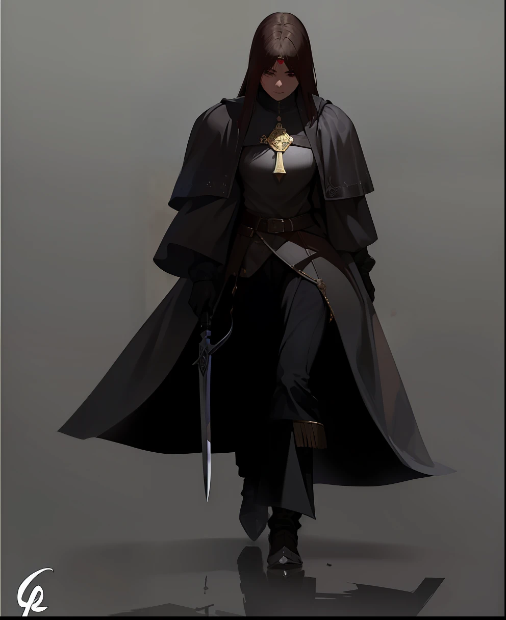 Um mulher de 10 anos,de cabelos pretos,In the middle of a square in the medieval era,em 1400 antes de cristo,She's in an alley and looking at an old iron blade,The child has an arrogant look. Estilo medieval, mulher m,garotA, masculino.