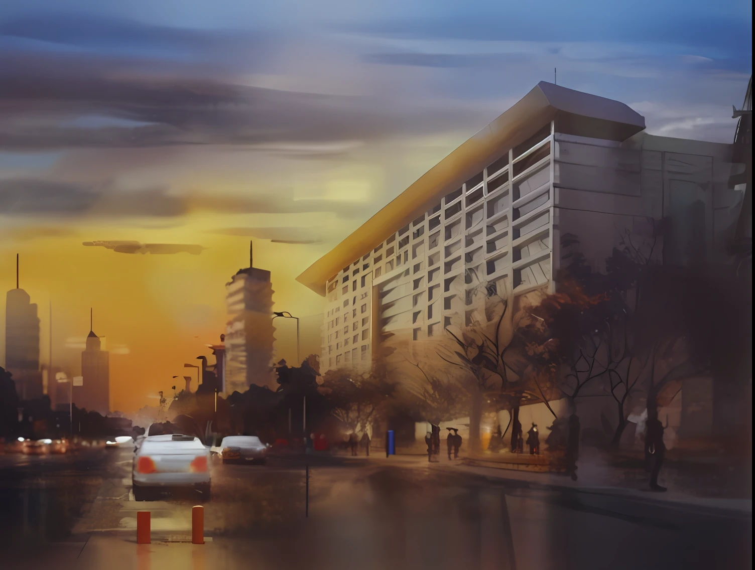 Cyber style,High-tech banks,The large electronic screen reads ICBC,The way forward,Sporty style track,