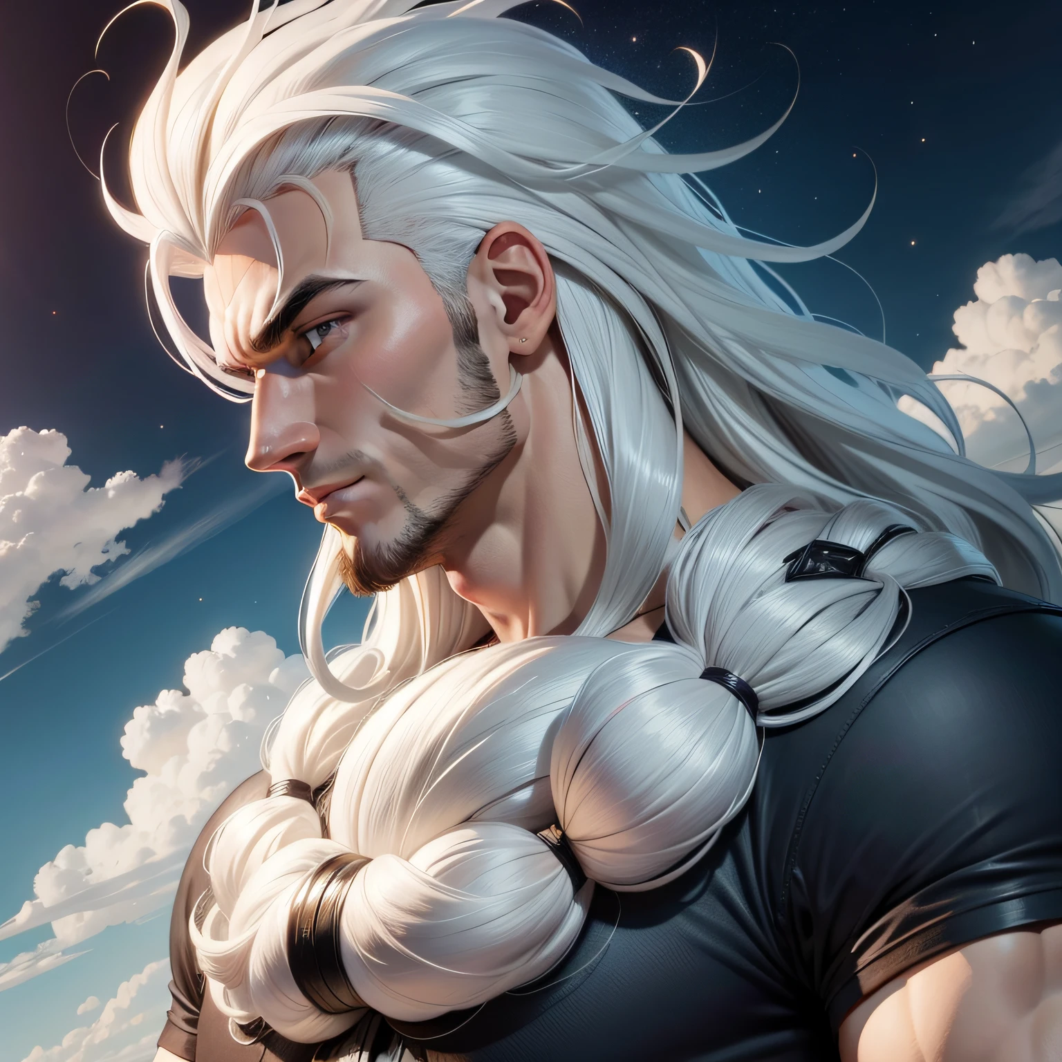 homem anime cabelo branco pau gigante