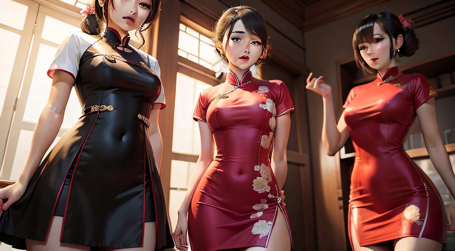 Harenchi Gakuen　qipao dress　seminude