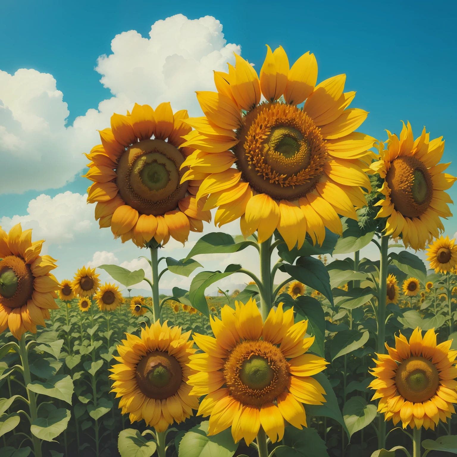 Filled sunflower flowers