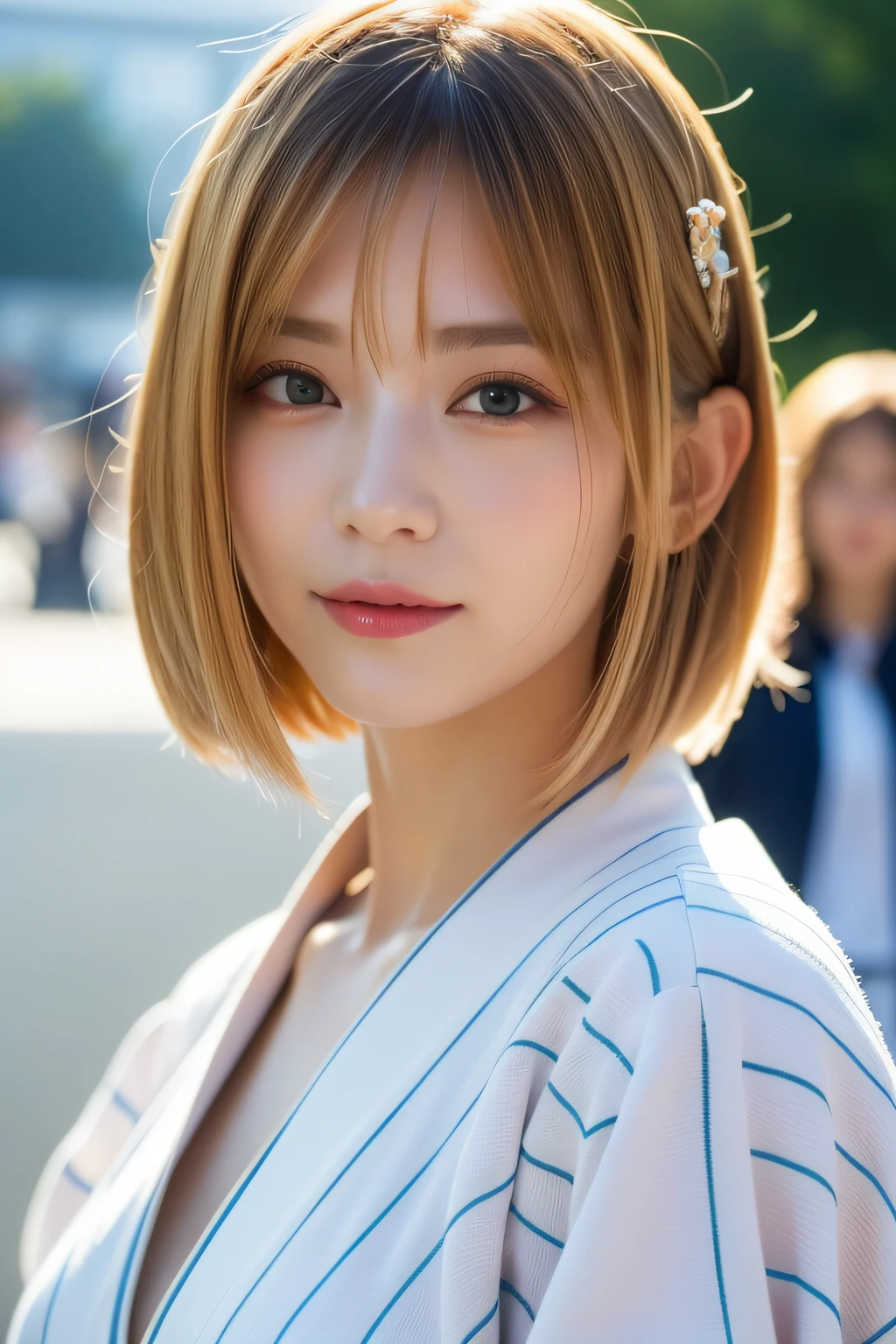 Close up photo of a girl、shorth hair、blonde hair、Wearing a kimono、Hot spring in the background、Natural hot springs
Highest Quality、realisitic、Photorealsitic、(intricate detailes:1.2)、(delicate detail)、(ciinematic light、best quality backlight)、Clear Line、foco nítido、lifelike face、Detailed face
Unity 8K Wallpapers、超A high resolution、(Photorealsitic:1.4)、looking at the viewers、full bodyesbian、matsuri、In the street