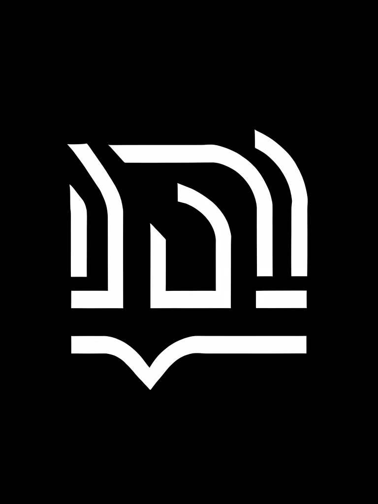 The letter N is white and has a black background, logotipo preto e branco, em letras brancas, single logo, Iniciais habitadas, in icon style, inspirado em Zsolt Bodoni, symmetrical logo, Imagem em quadrinhos, Madhouse Inc, imagem dividida ao meio, em um fundo preto de cor plana, Logotipo moderno, Logotipo simples, imperial symbol