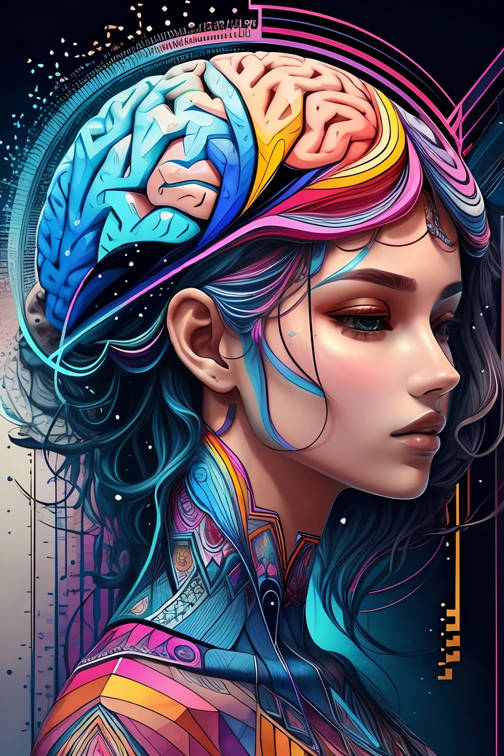 (human brain), acolchoamento ,multidimensional geometric wall PORTRAIT, arte,
Yang08k, lindo, Colouring,
Primary works, qualidade superior, melhor qualidade, Arte Oficial, Beautiful and Aesthetic,