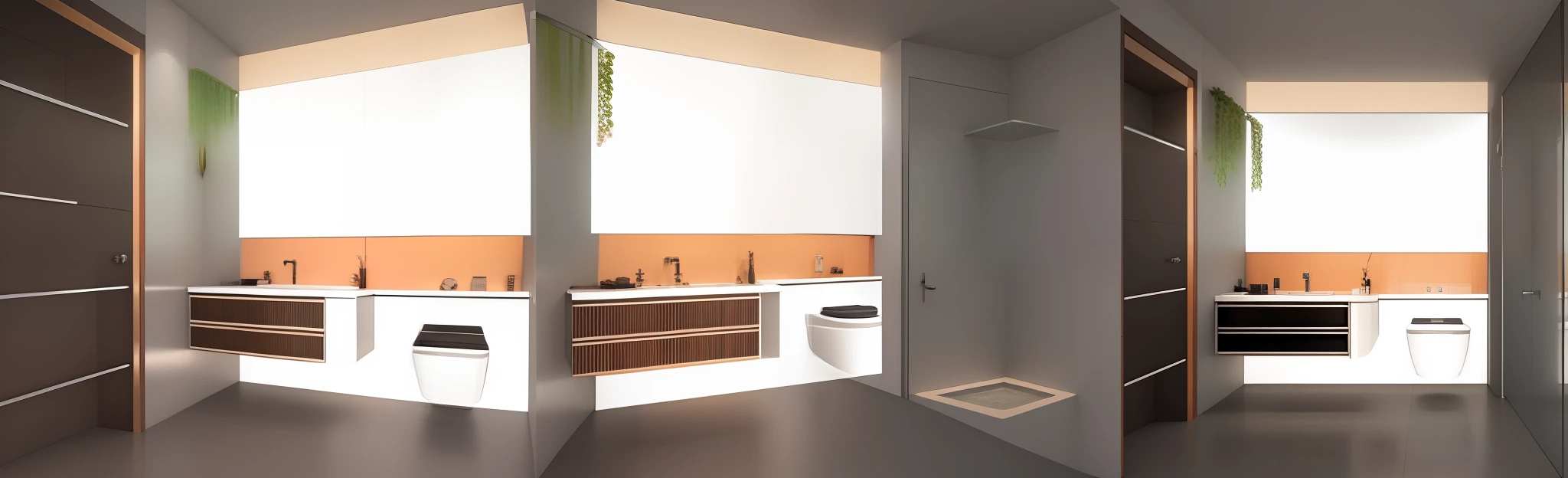 Ceiling adorned with elegant recessed lights, meticulously crafted tiled wall and floor, sophisticated shower with opulent features, elevated level of quality and finesse, toilet, lavabo, toilet, wc, lavabo, decor, mordern, super realistic, high quality, 4k quality