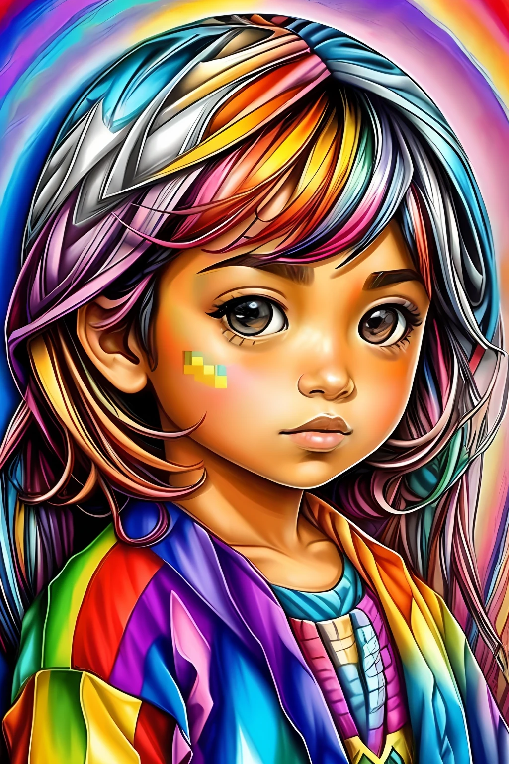 (brain human),  Eduardo Kobra acolchoamento ,multidimensional geometric PORTRAIT wall, arte, chibi,
yang08k, lindo, colorido,
obras-primas, qualidade superior, melhor qualidade, arte oficial, beautiful and aesthetic,