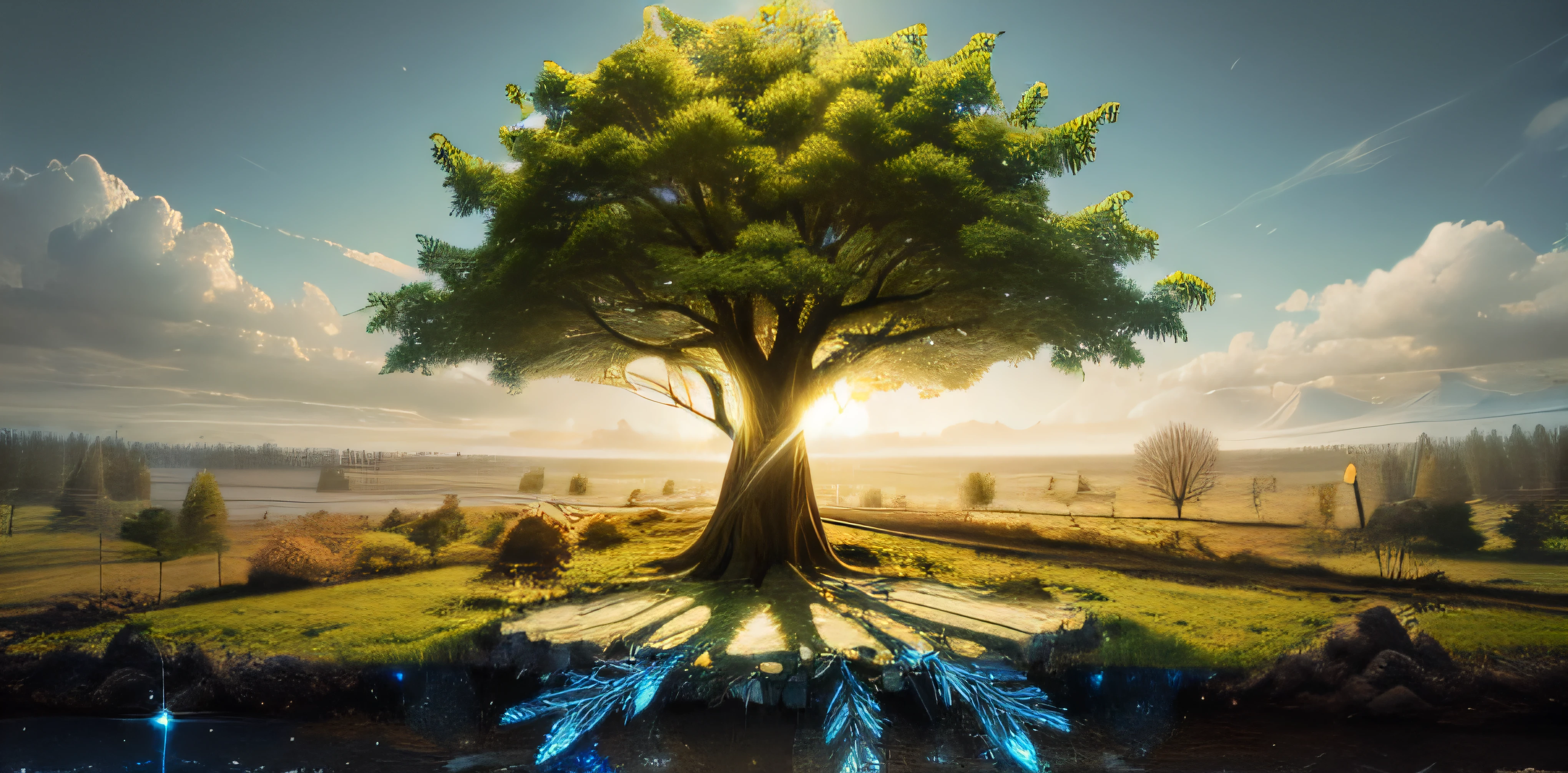 complete with the leaves of the tree
