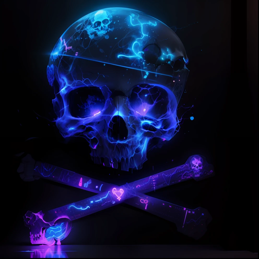 neon skull