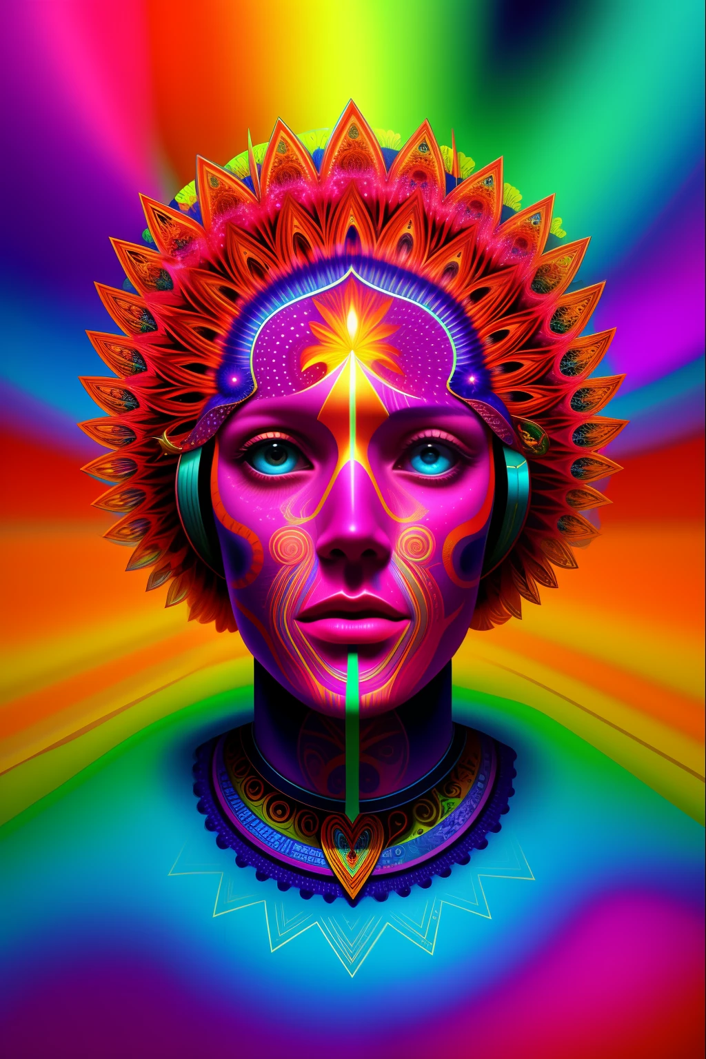 a painting of a giant head with a lot of stuff on it, psychedelic surreal art, estilo dan mumford e alex grey, psychedelic illustration, hyper detailed visionary art, Hyper Visionary Art - Detailed, psychedelic artwork, surreal + altamente detalhado, arte digital altamente detalhada 4k, arte psytrance, Directed by: Justino Geraldo, arte digital detalhada 4K, Arte Trippy, design surreal