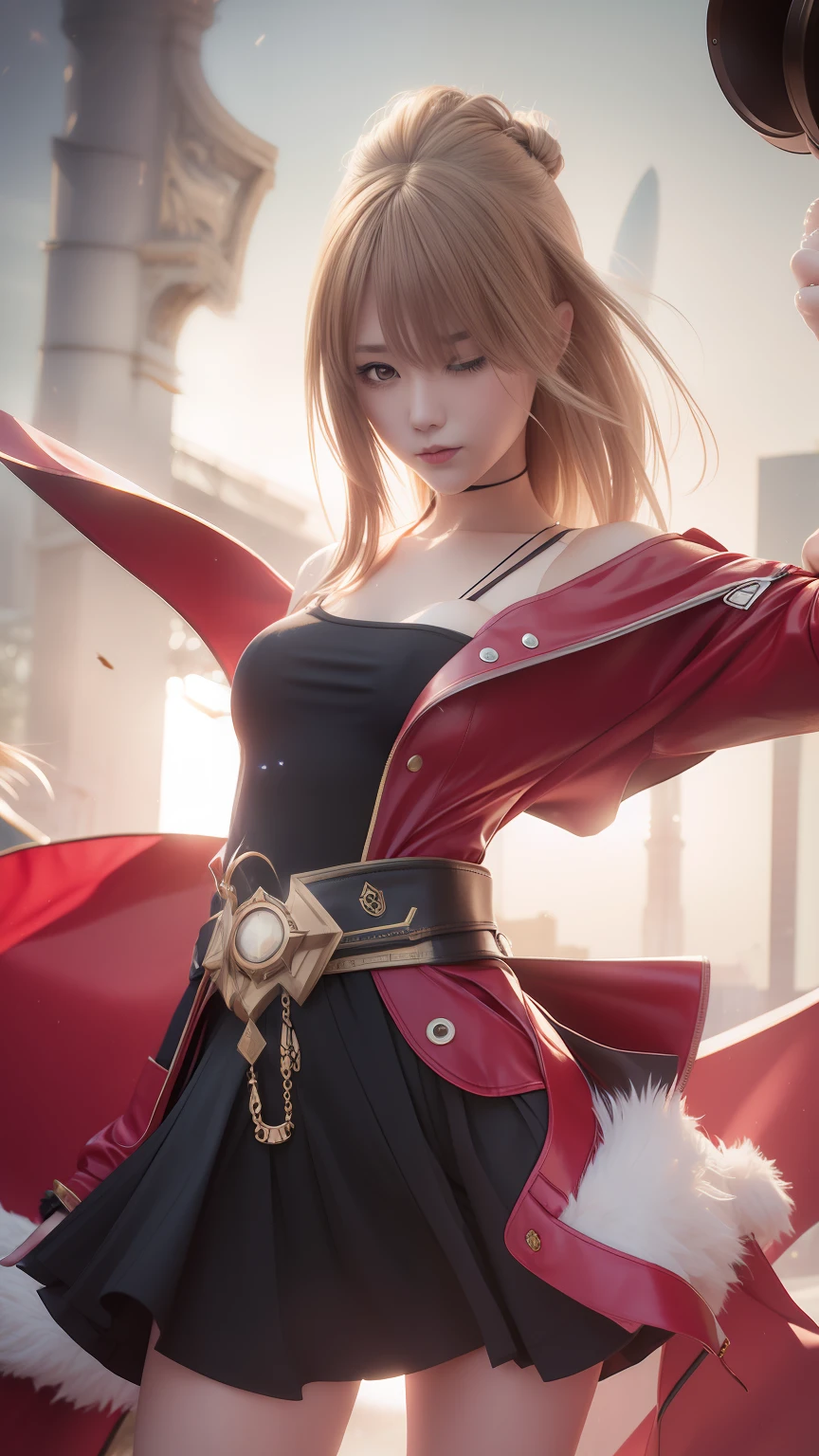 1girl, melissa from mobile legend, realistic, ultra detail, 70mm lens,