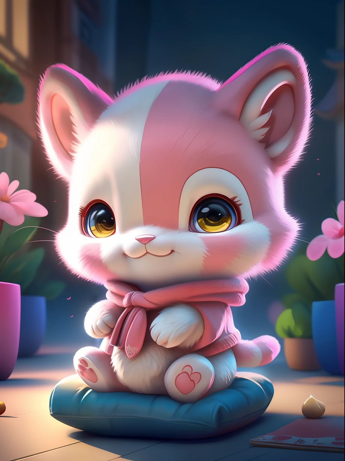 Pink mascot, with eight uprising cultural characteristics, distinctive characteristics, rich connotation Jiangxi city IP has unique creativity and design, in line with the characteristics of the times Cute image, great affinity and communication Cute little animals Furry, anime, contemporary art, UHD