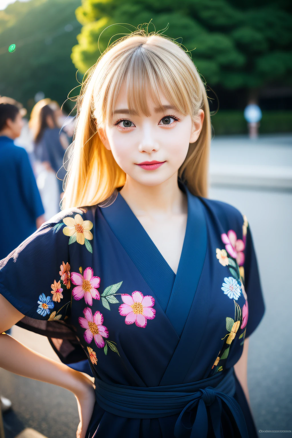 Close up photo of a girl、blonde  hair、Wearing a kimono、Hot spring in the background、Natural hot springs
Highest Quality、realisitic、Photorealsitic、(intricate detailes:1.2)、(delicate detail)、(ciinematic light、best quality backlight)、Clear Line、foco nítido、Lifelike face、Detailed face
Unity 8K Wallpapers、超A high resolution、(Photorealsitic:1.4)、looking at the viewers、full body Esbian、matsuri、In the street、long、A dark-haired、Japan floral yukata