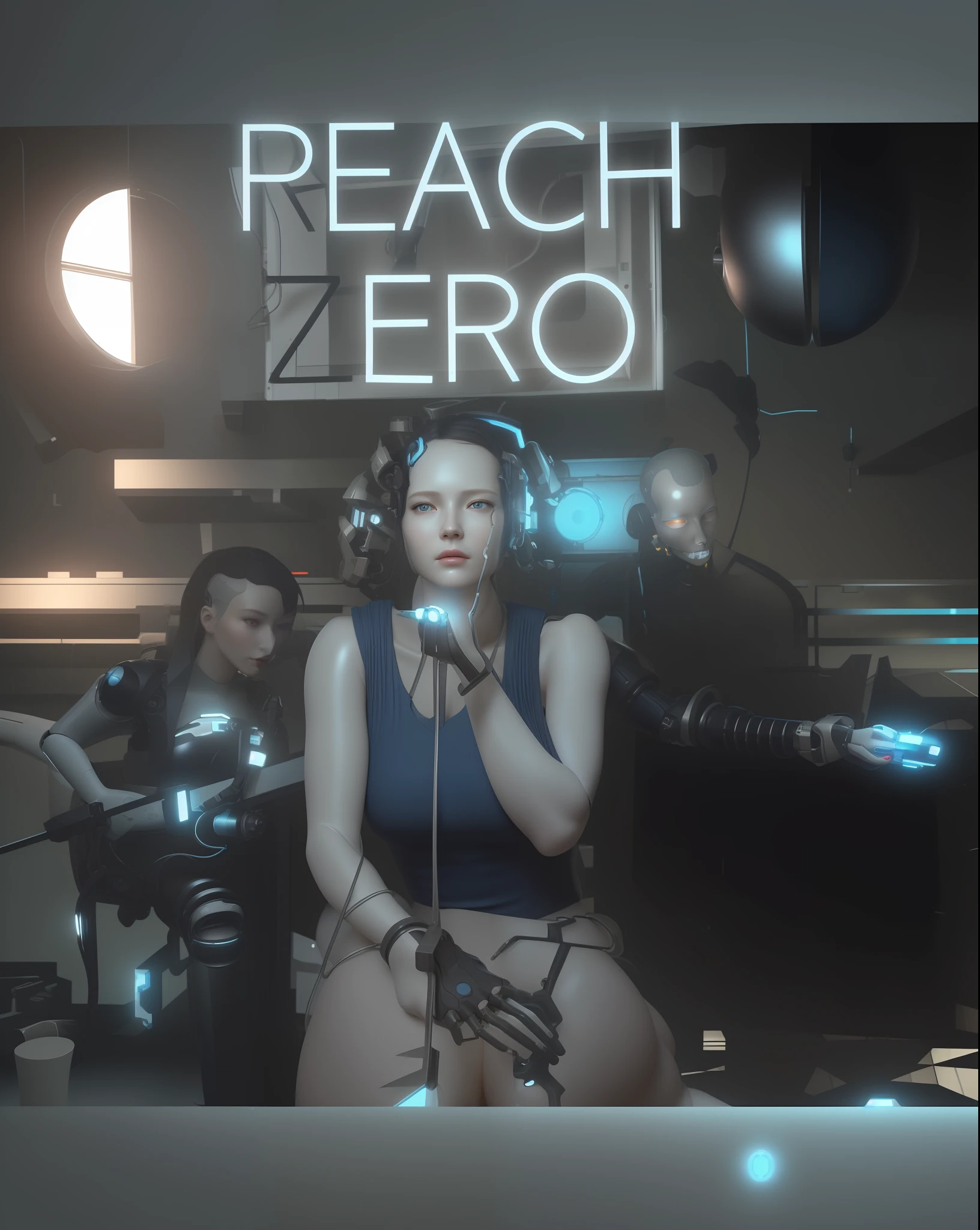 ultra detailed complex 3d render of a cyborg porcelain woman, 1girl, (natural skin texture, realistic eye details: 1.2), robotic parts, beautiful soft light, rim light, vibrant details, luxurious cyberpunk, hyperrealistic, anatomical, facial muscles, electrical cable wires, microchip, elegant, beautiful background, octane render, apple style, 8k, best quality, masterpiece, illustration, extremely delicate and beautiful, CG, unit, wallpaper, (realistic, photo-realistic: 1.2), amazing, fine details, masterpiece, best quality, official art, extremely detailed CG unit 8k wallpaper, incredibly absurd, sexy robot, mechanical skeleton, android, surrealism, doomsday, (high-tech prosthetics: 1.2), cute black short hair, perfect body, bright navy blue cybernetic ship