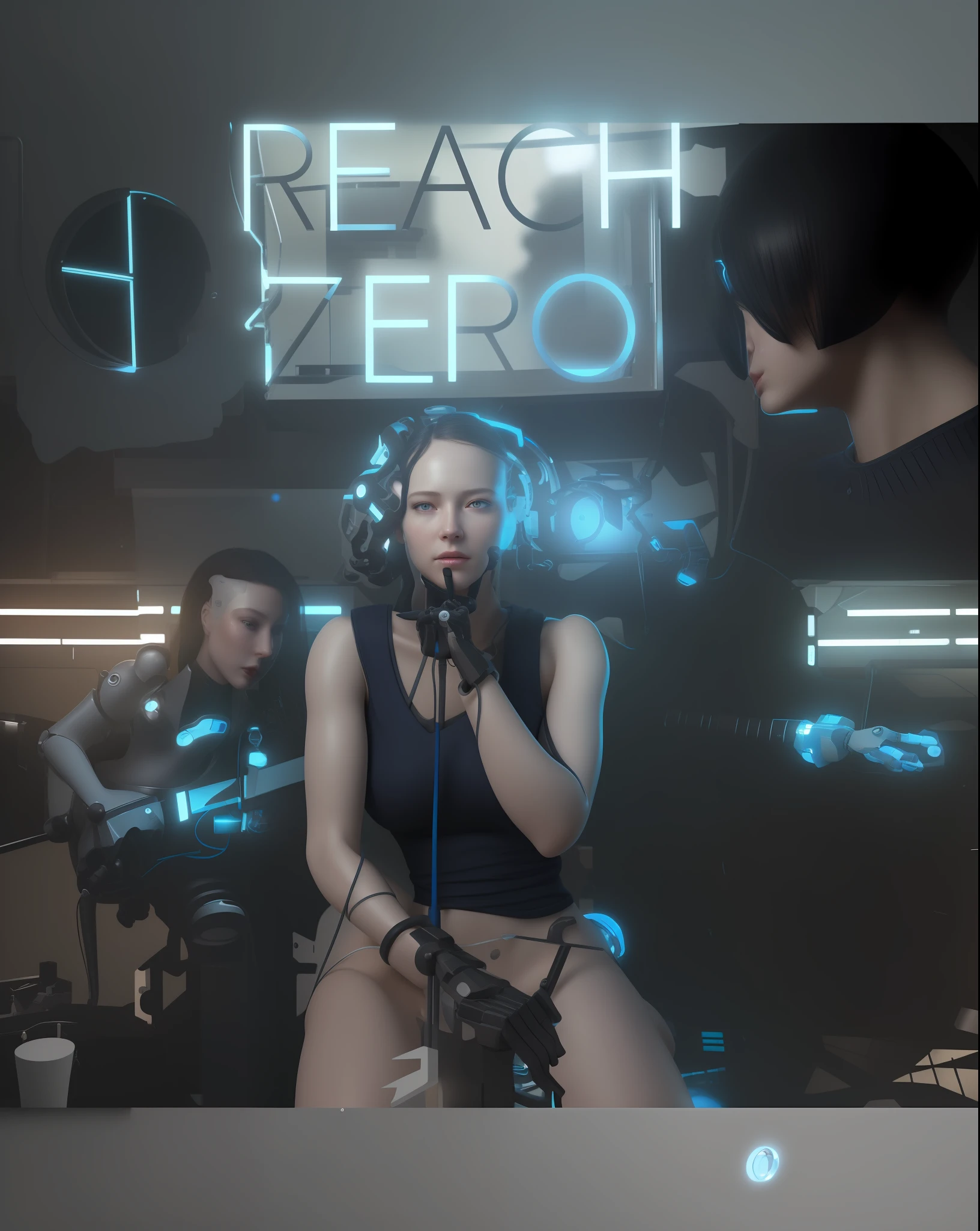 ultra detailed complex 3d render of a cyborg porcelain woman, 1girl, (natural skin texture, realistic eye details: 1.2), robotic parts, beautiful soft light, rim light, vibrant details, luxurious cyberpunk, hyperrealistic, anatomical, facial muscles, electrical cable wires, microchip, elegant, beautiful background, octane render, apple style, 8k, best quality, masterpiece, illustration, extremely delicate and beautiful, CG, unit, wallpaper, (realistic, photo-realistic: 1.2), amazing, fine details, masterpiece, best quality, official art, extremely detailed CG unit 8k wallpaper, incredibly absurd, sexy robot, mechanical skeleton, android, surrealism, doomsday, (high-tech prosthetics: 1.2), cute black short hair, perfect body, bright navy blue cybernetic ship