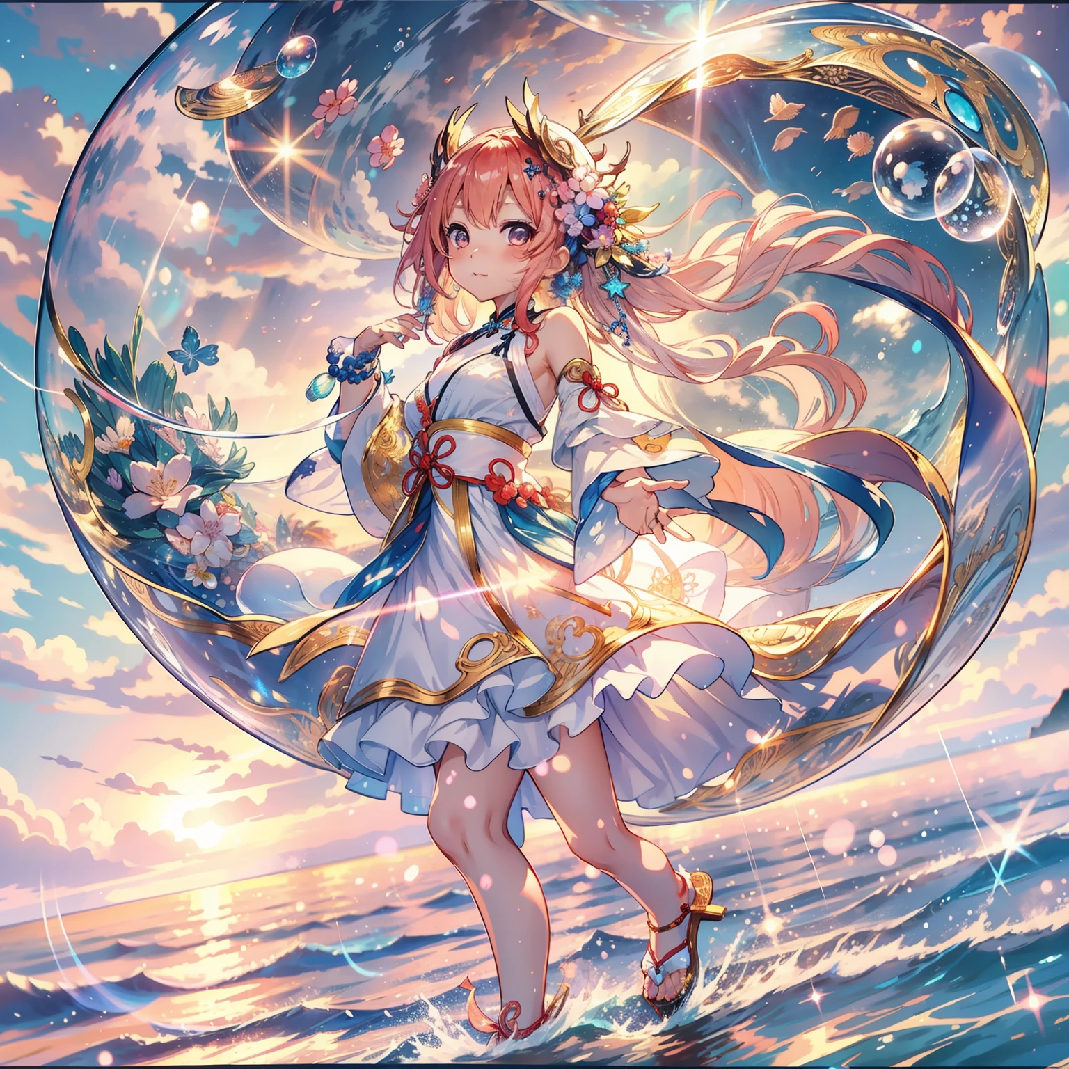 Intricate details、夏天、kirakira、uminoie、Sea、suns、Light shines in、Air bubble