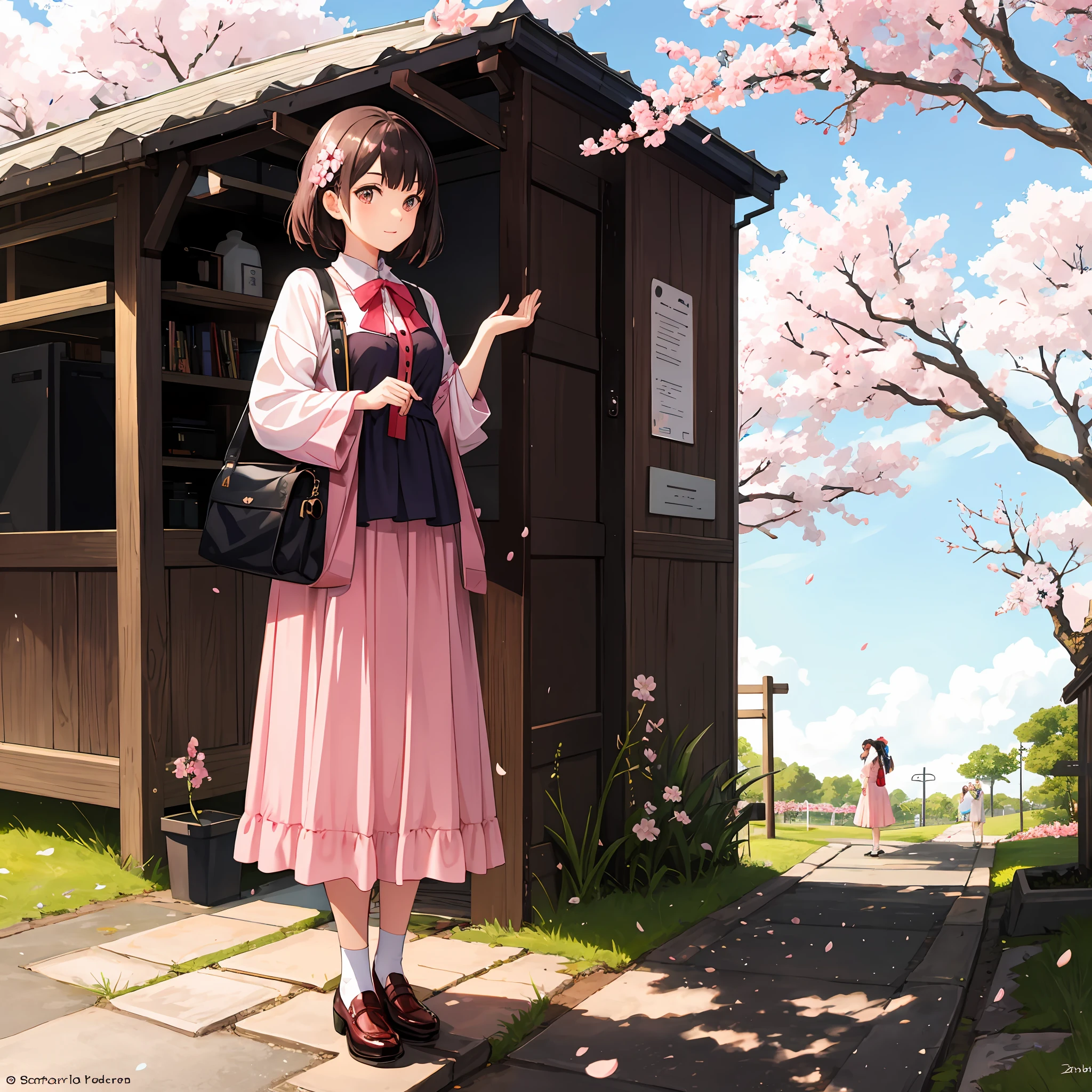 Wait under the cherry blossom trees