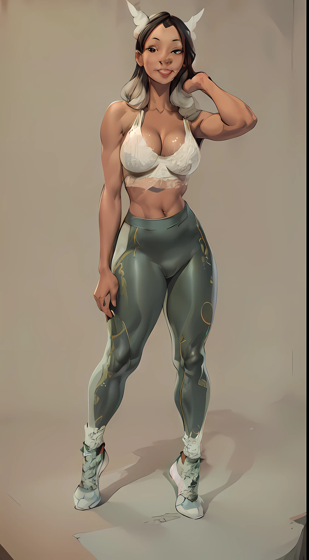 🤳 1 girl is Nani pelakai, beautiful girl, sexy, slluty, (detailed face and skin), devil smile, (naniwaifu) in (white bra top), huge cleavage, green turned leggings, posing, instagram profile picture, cottagecore!! toned body, white taut latex leggings, perfect shape, white tights, curvy- muscular shape, sage green, (waist up), skined taut leggings, adhered, seamless, lush, curvy build, sexy slutty sport wear, sportwear outfit, leggings liftbuttock, tiktok challenge honeycomb texture leggings , fitness stunning amazing sexy, seductive model, best quality , high detailed, amazing composition, beautiful. clarity
