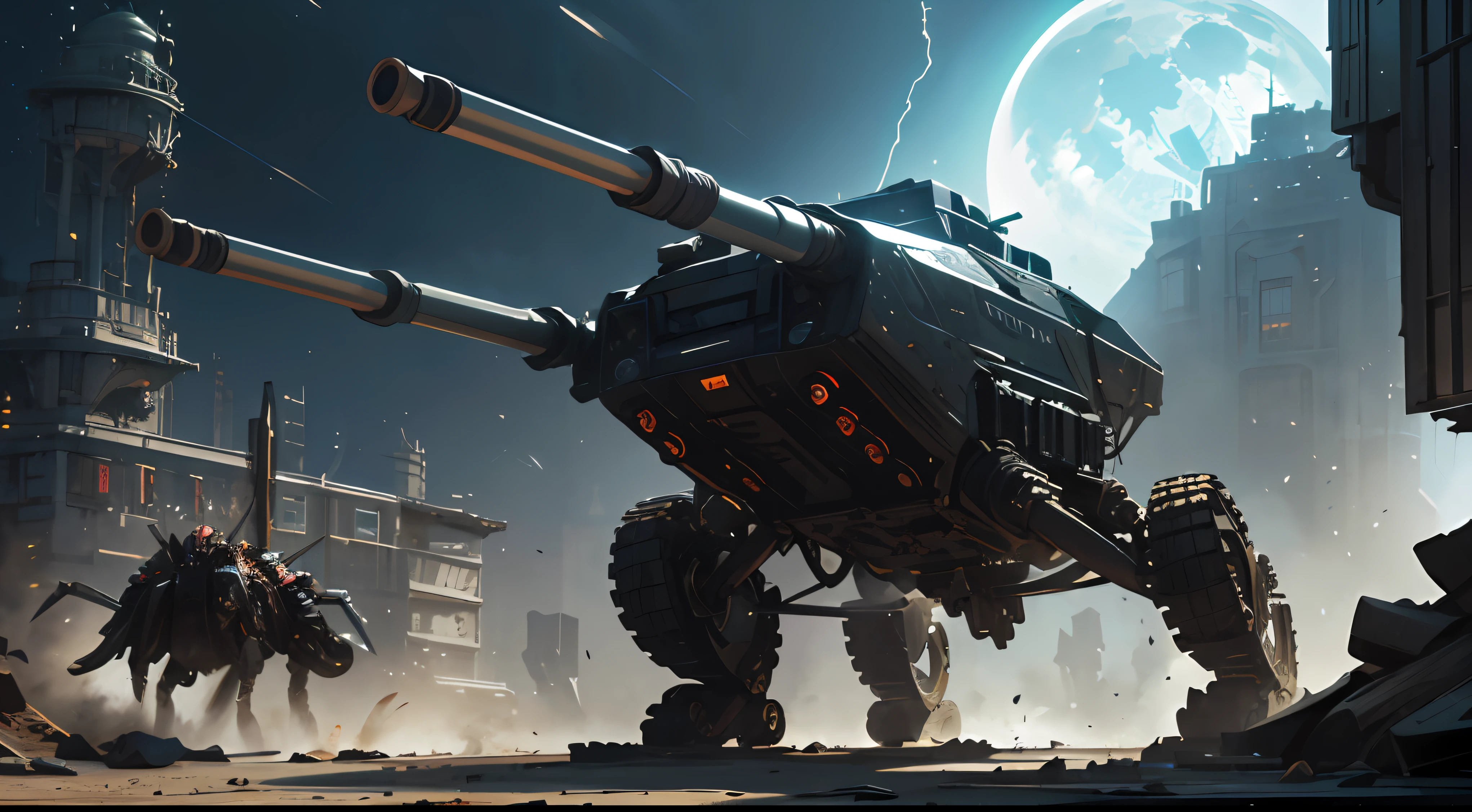 Dark_fantasy, cyber punk perssonage, ((Hexapod:1.5, Tarantula，Self-propelled casemates, Large-caliber artillery:1.7, The muzzle of the main gun is square, Giant cannon :1.8, Plasma lightning:1.5, Camouflage color：1.1)), Transformers 3：When the moon darkens，Decepticon Blaster，复杂, The laser carries the flame, （Steel metal[rusted]）, Clear focus, Pacific Rim style, inspired by Craig Mullins, craig mullins nekro, concept art Octane rendering, mech concept art, gentlesoftlighting, vivd colour, （（Desert battlefield））, expressionistic, in a panoramic view, large scene, dynamicposes, retinas, hyper HD, A high resolution, Award-Awarded, abstract expressionism, Vignetting, Chiaroscuro, afterimage, Atmospheric perspective, Rotated, art-deco, Constructivism, surrealism, god light, Masterpiece, ccurate, Anatomically correct, Textured skin, Best quality, High quality, 16k